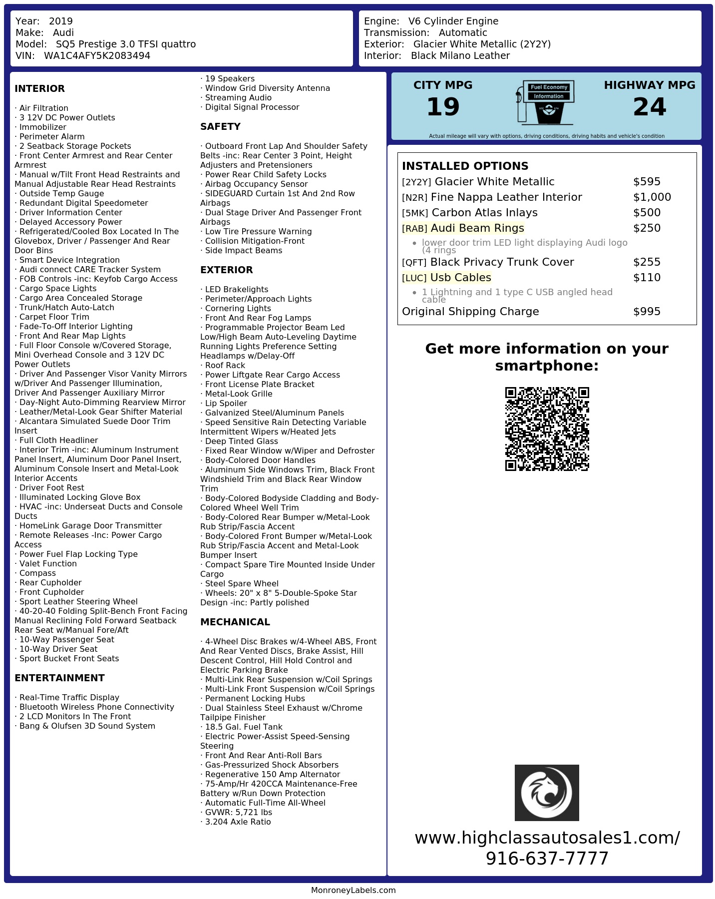 Monroney Label