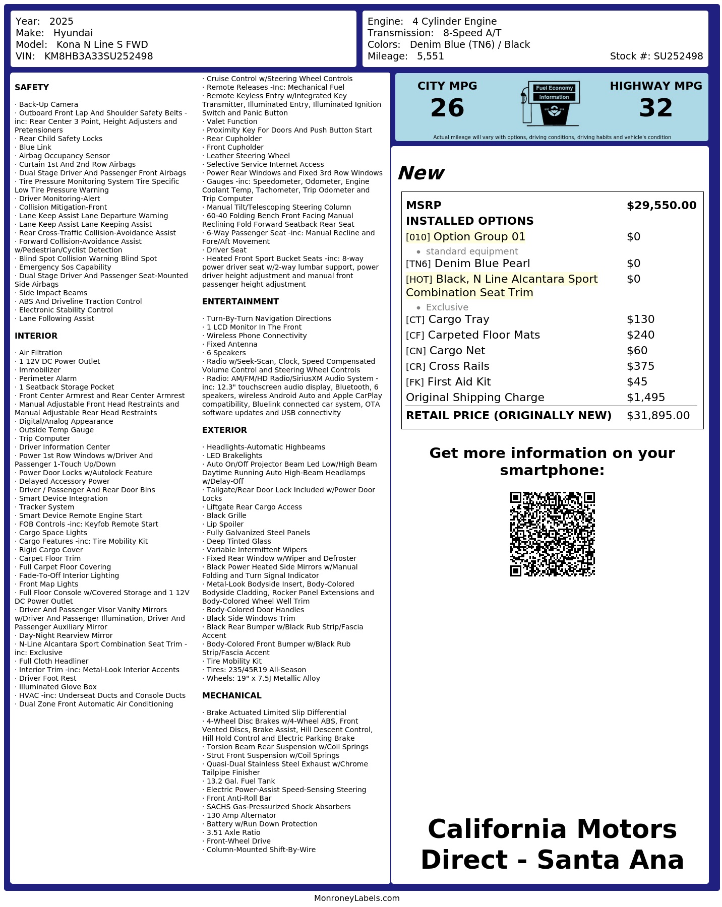 Monroney Label