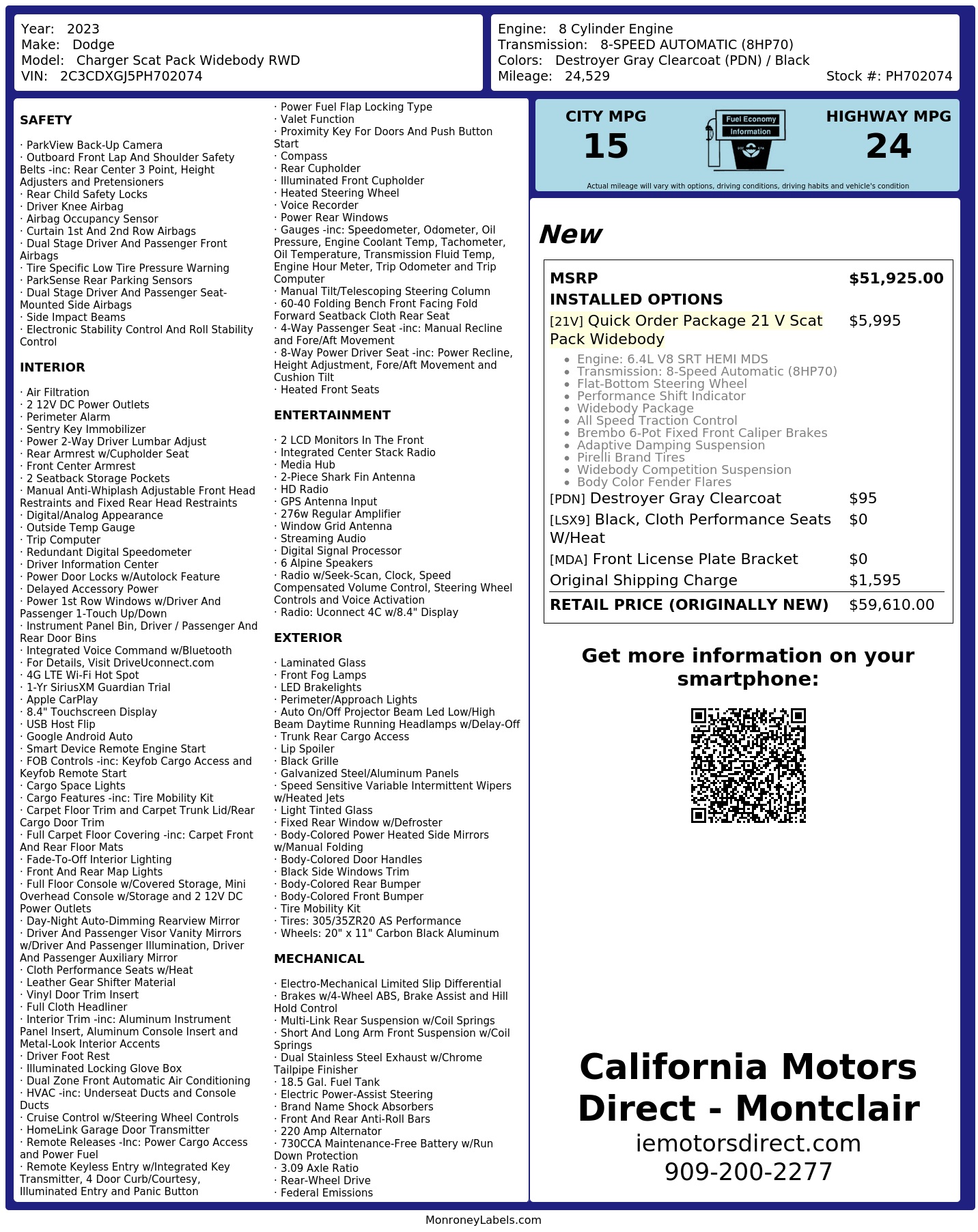 Monroney Label