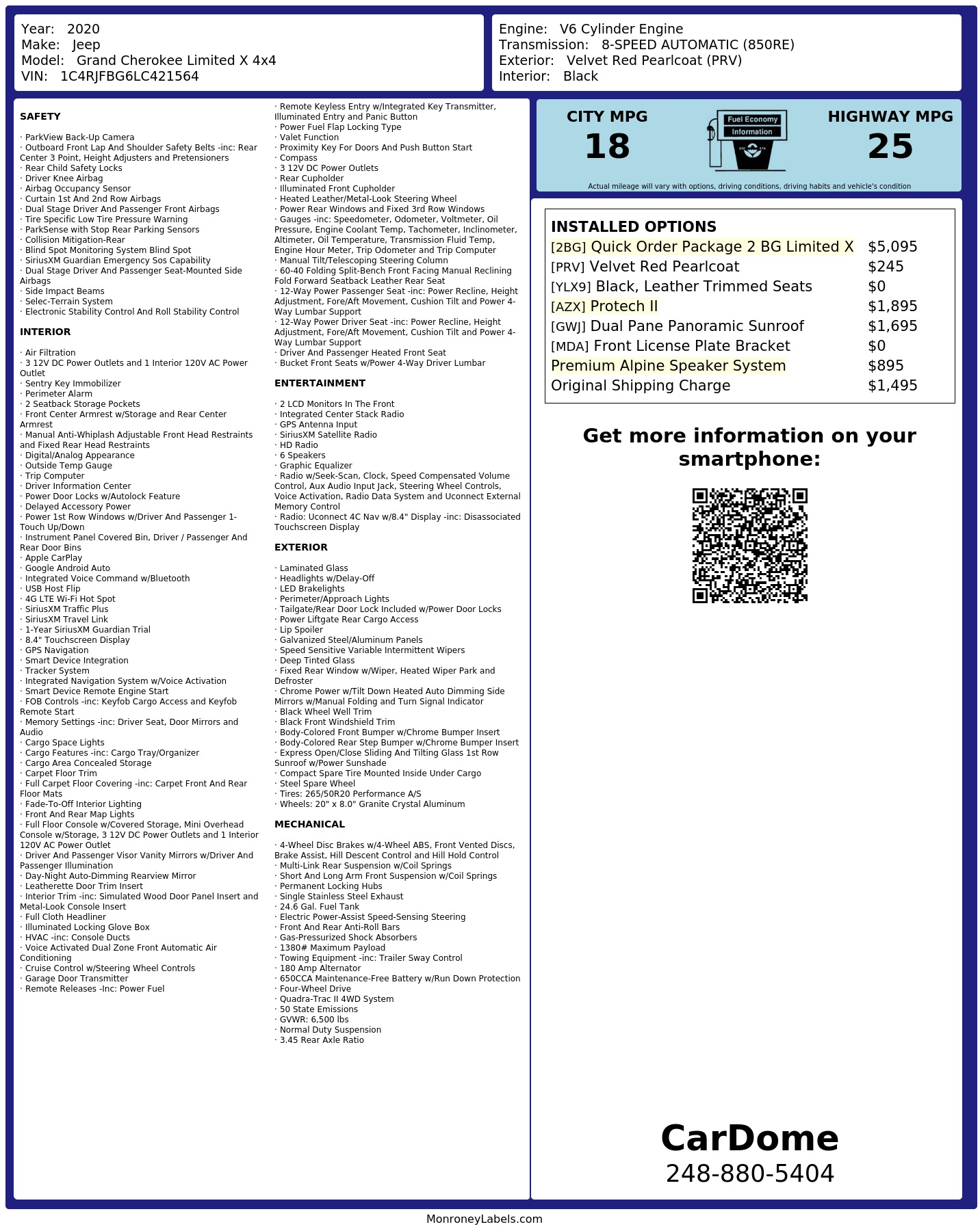 Monroney Label