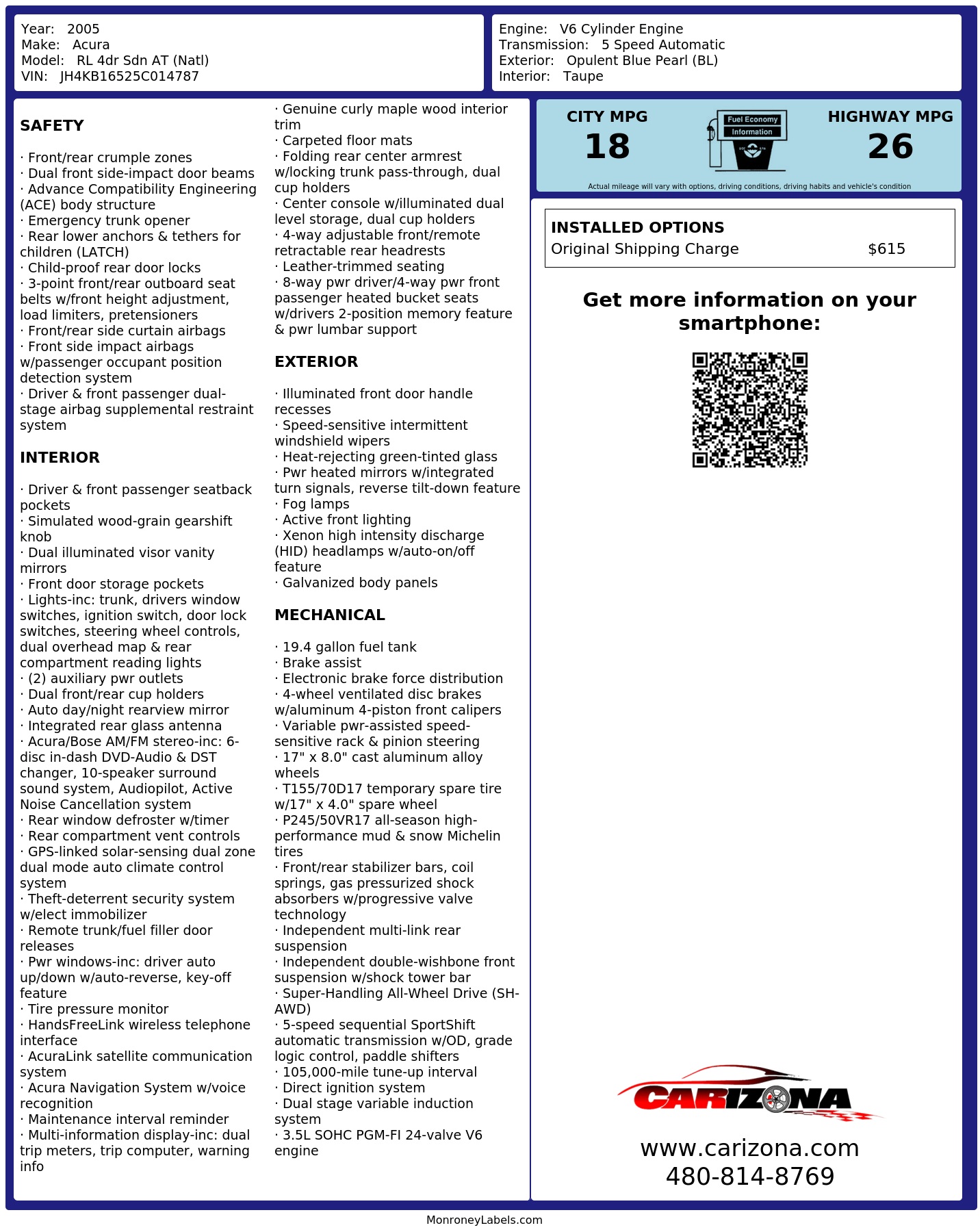 Monroney Label