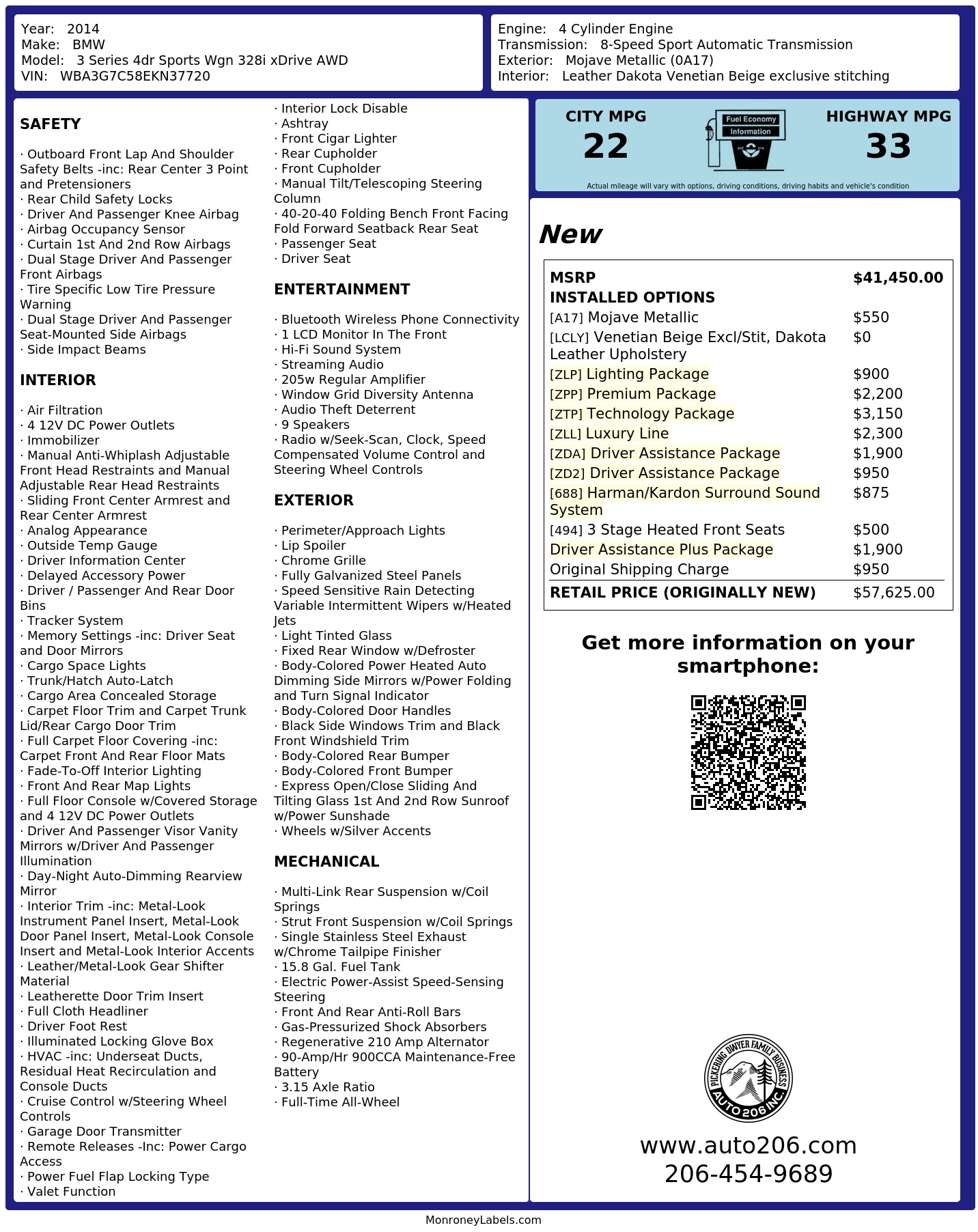 Monroney Label