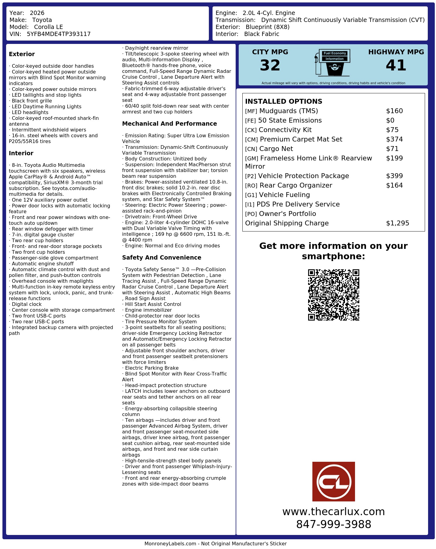 Monroney Label