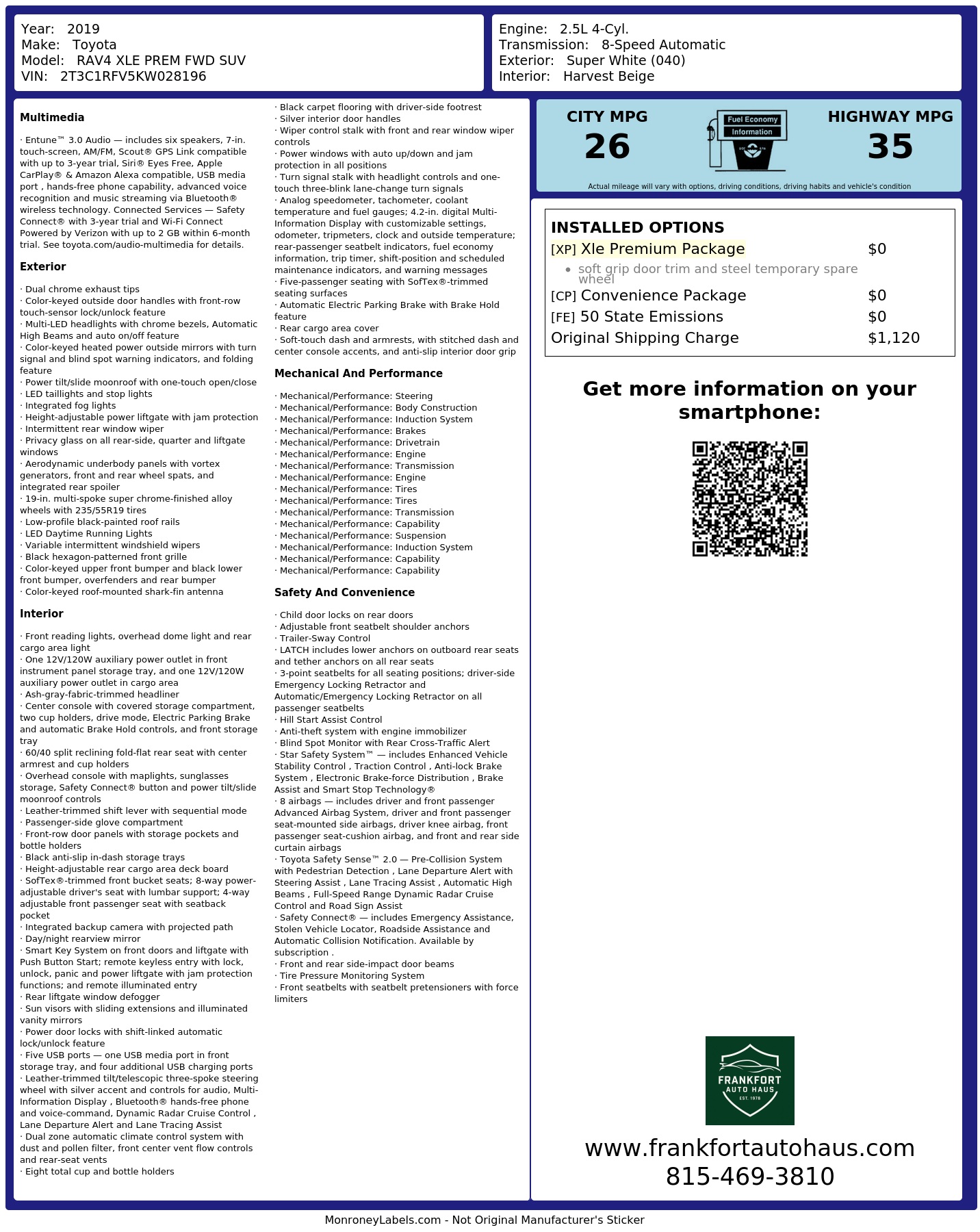 Monroney Label