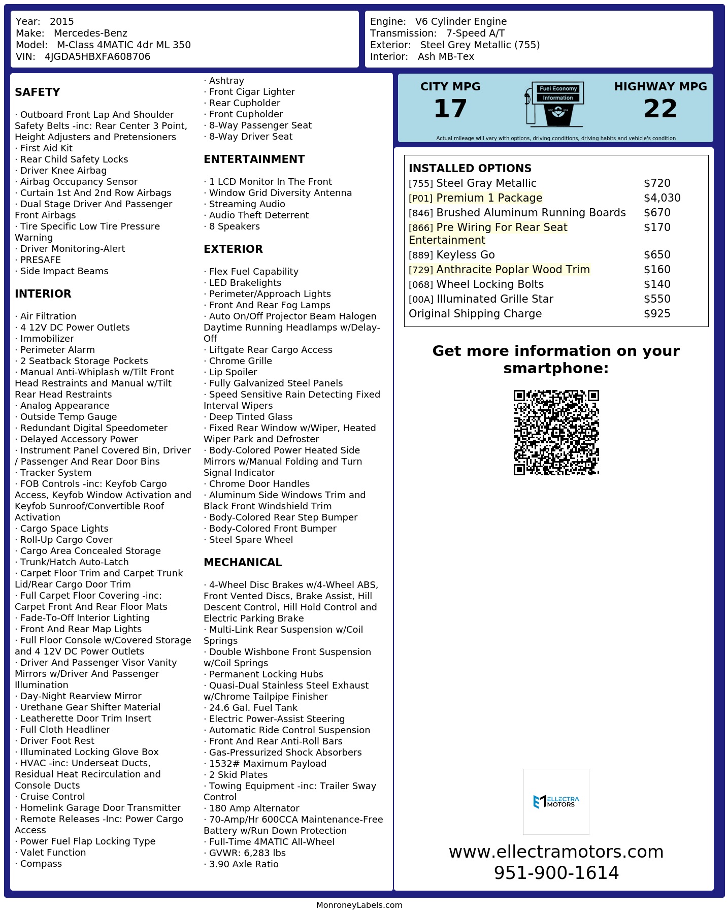 Monroney Label