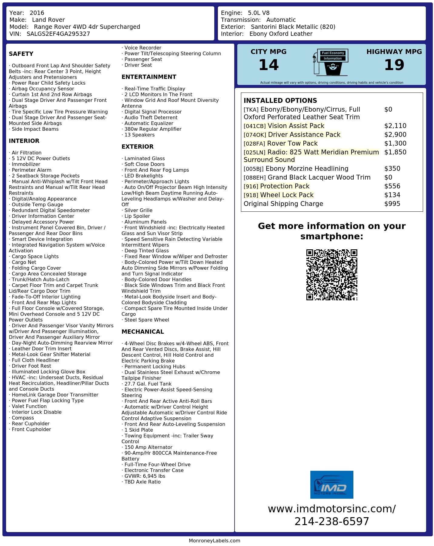 Monroney Label