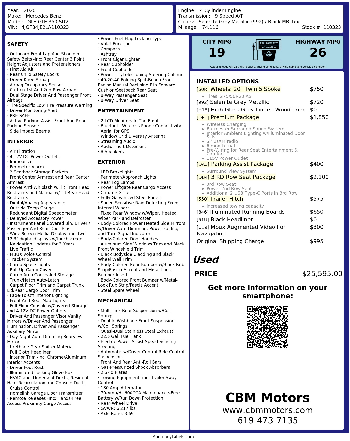 Monroney Label