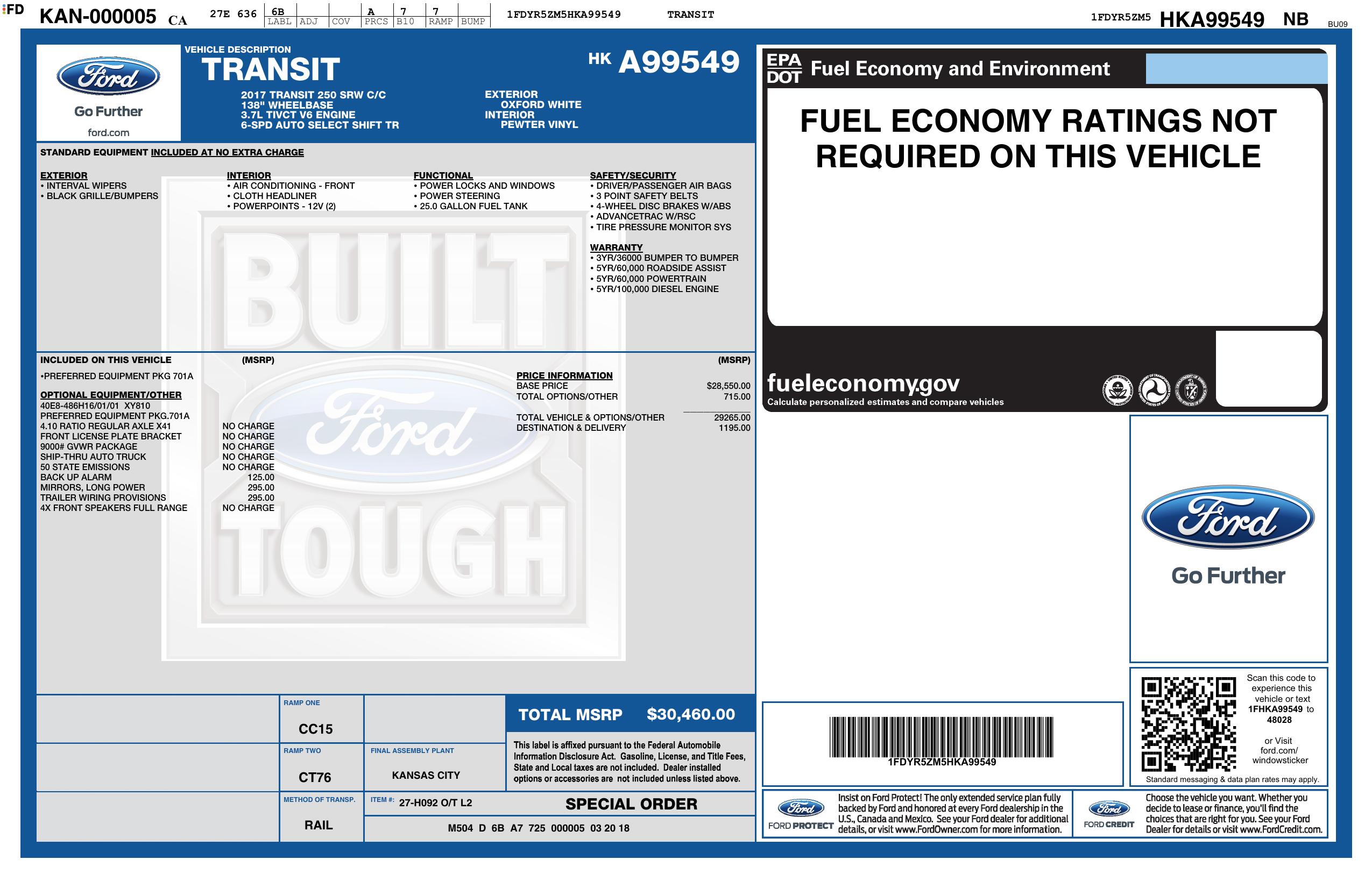 Monroney Label
