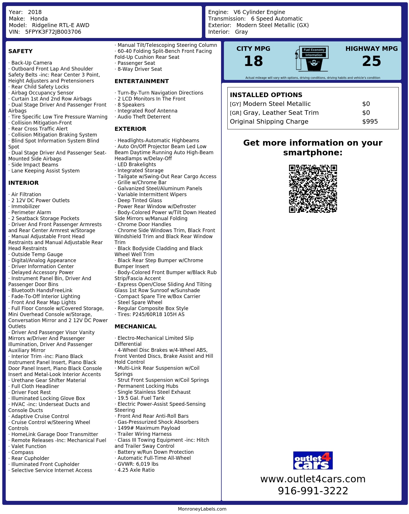 Monroney Label