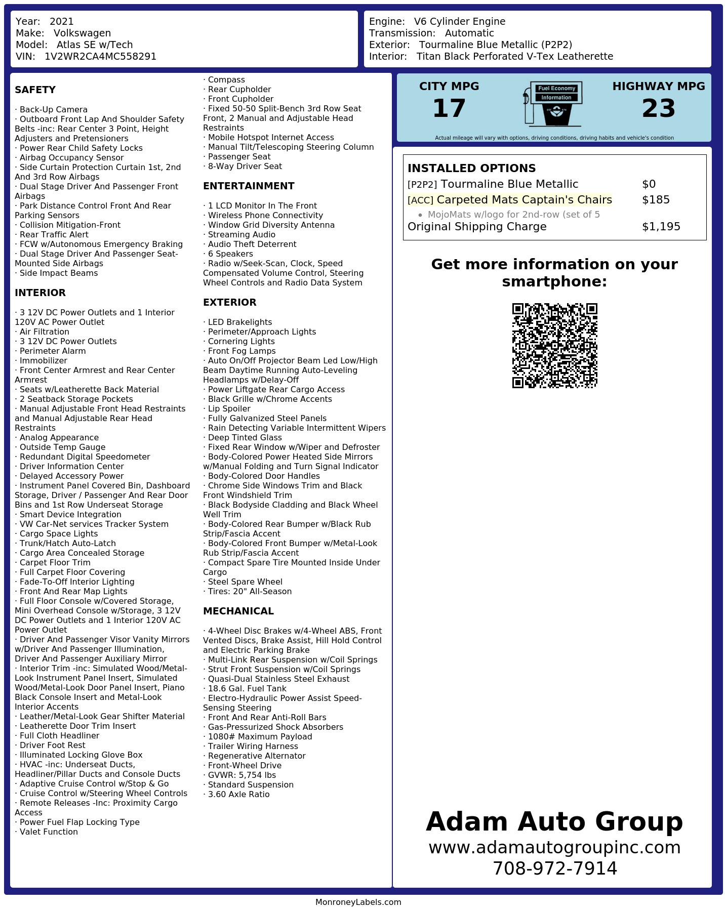 Monroney Label