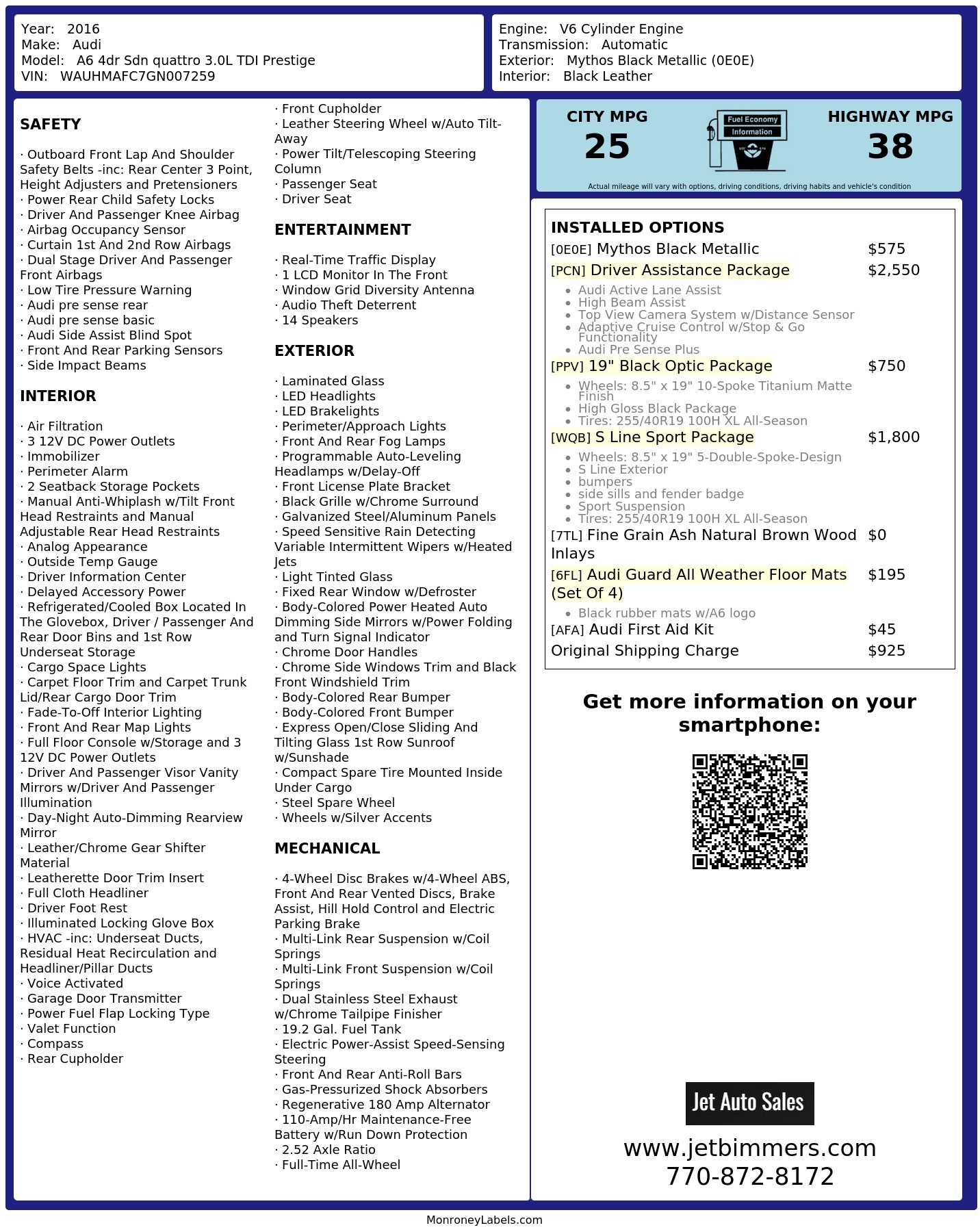 Monroney Label