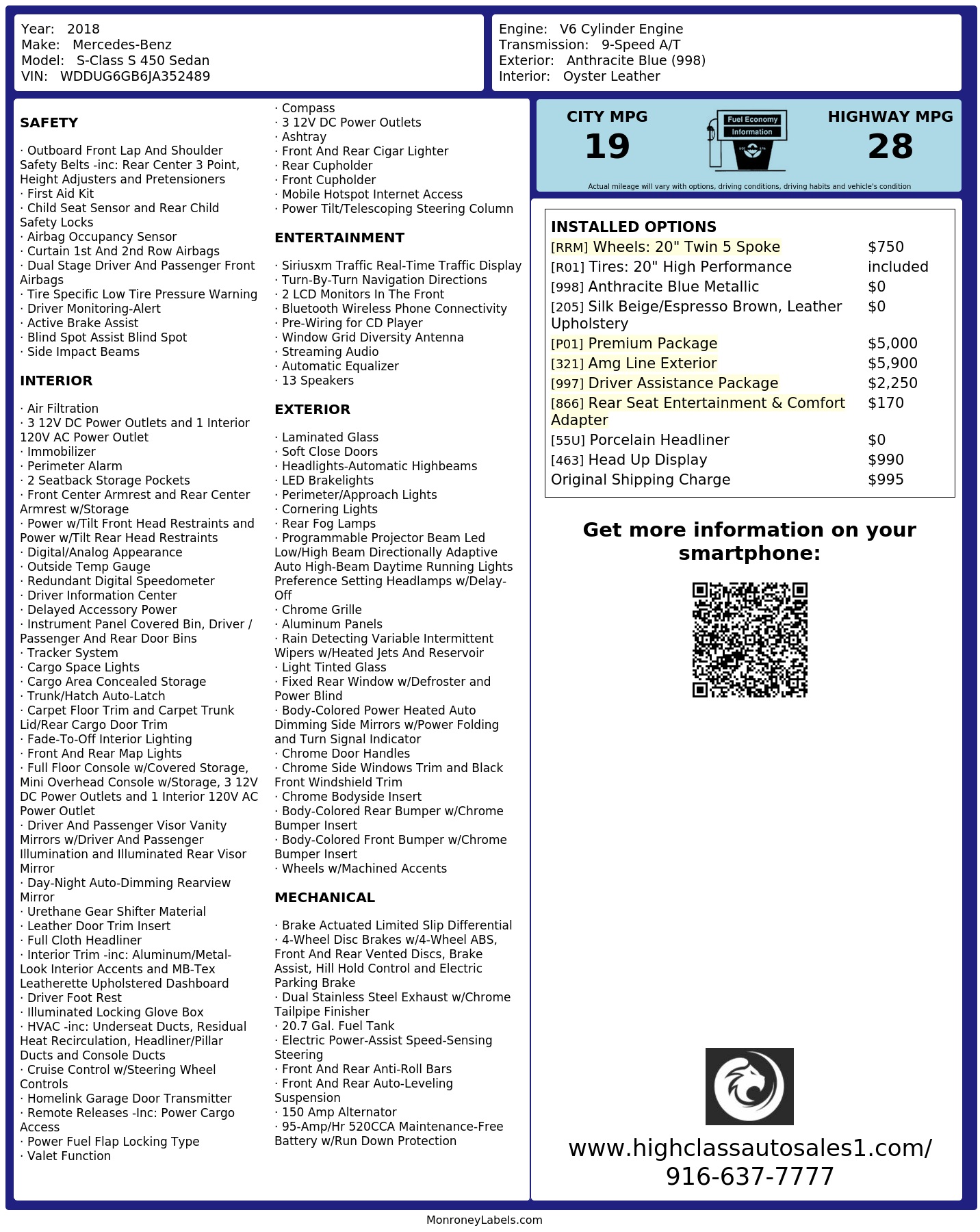 Monroney Label