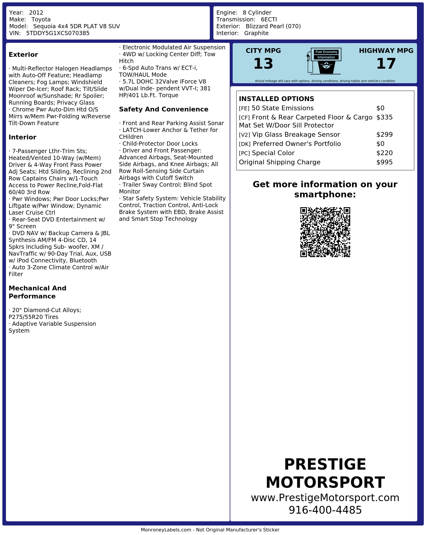 Monroney Label