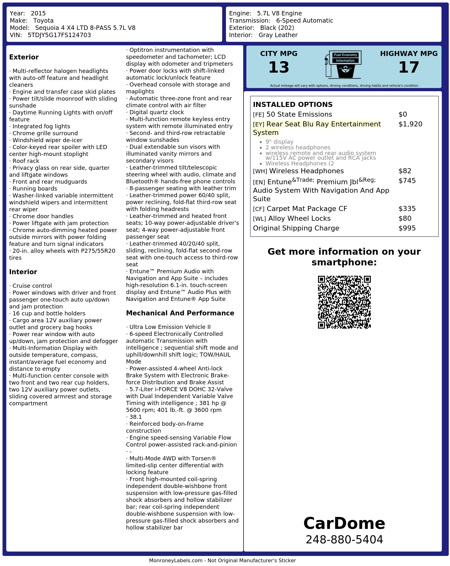 Monroney Label