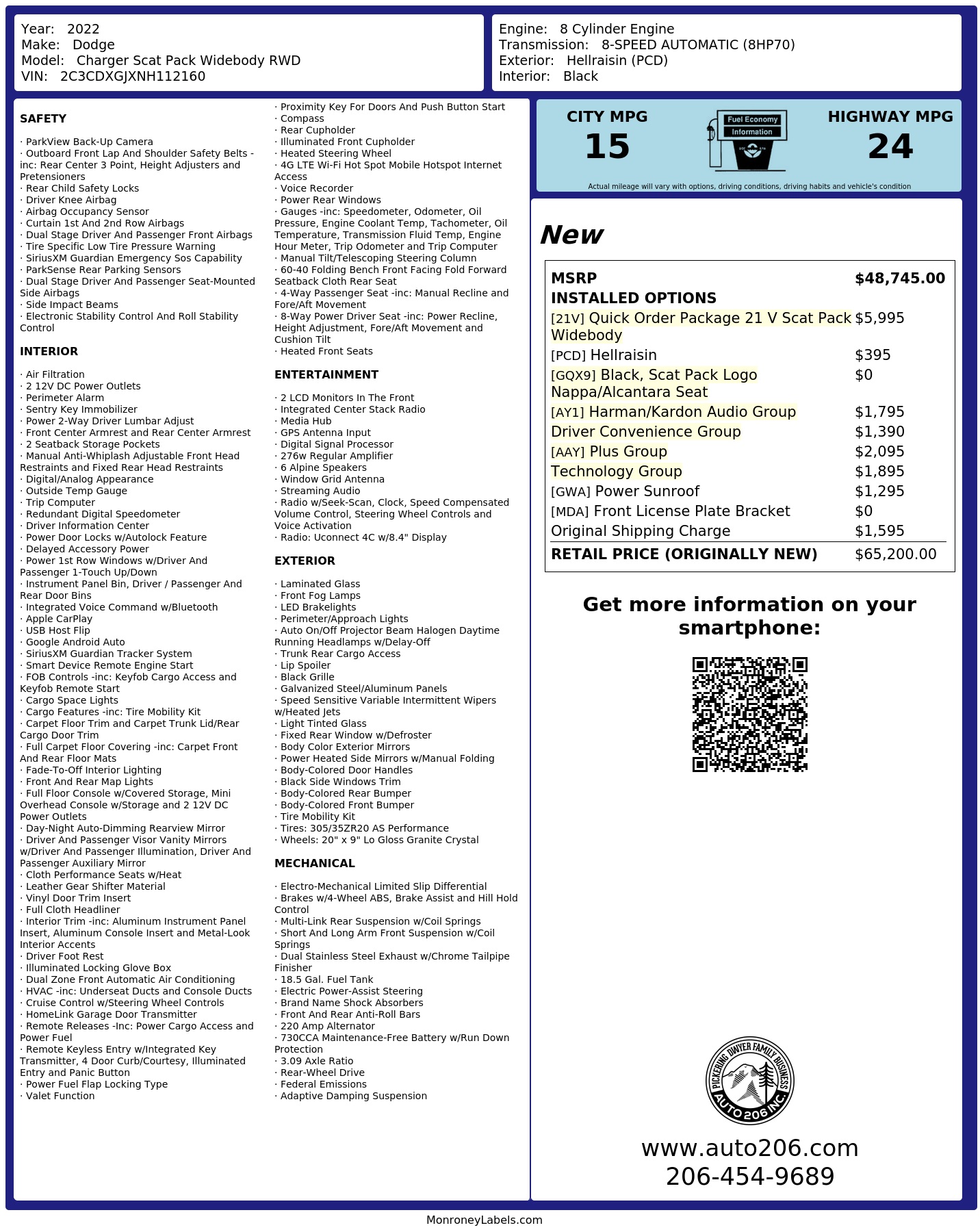 Monroney Label