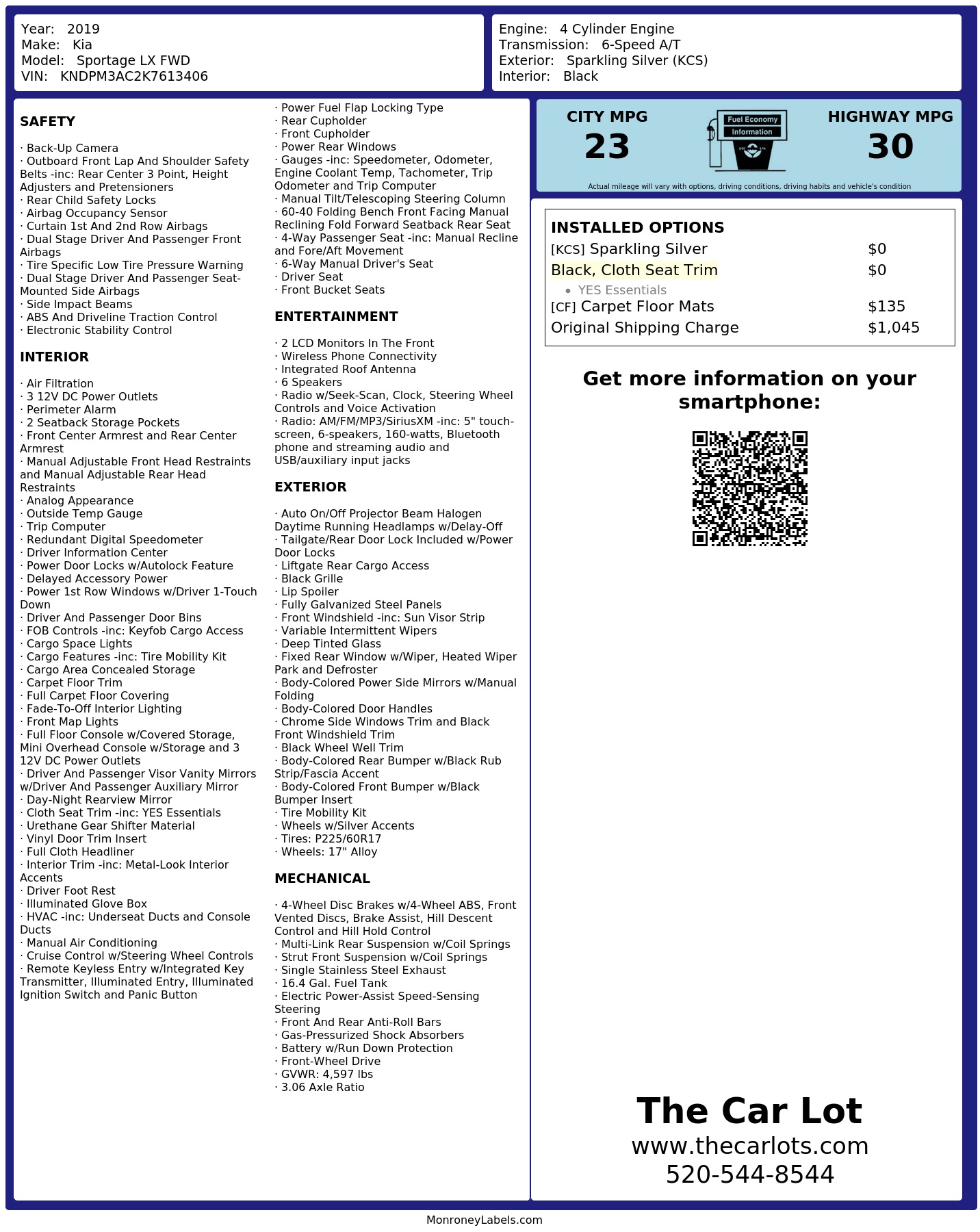 Monroney Label