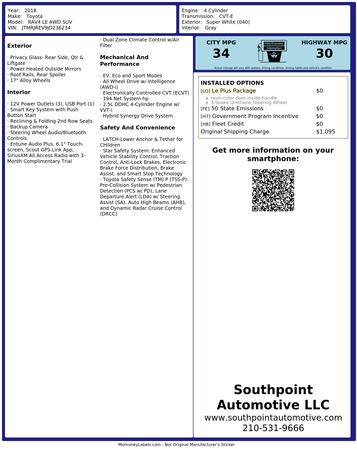 Monroney Label
