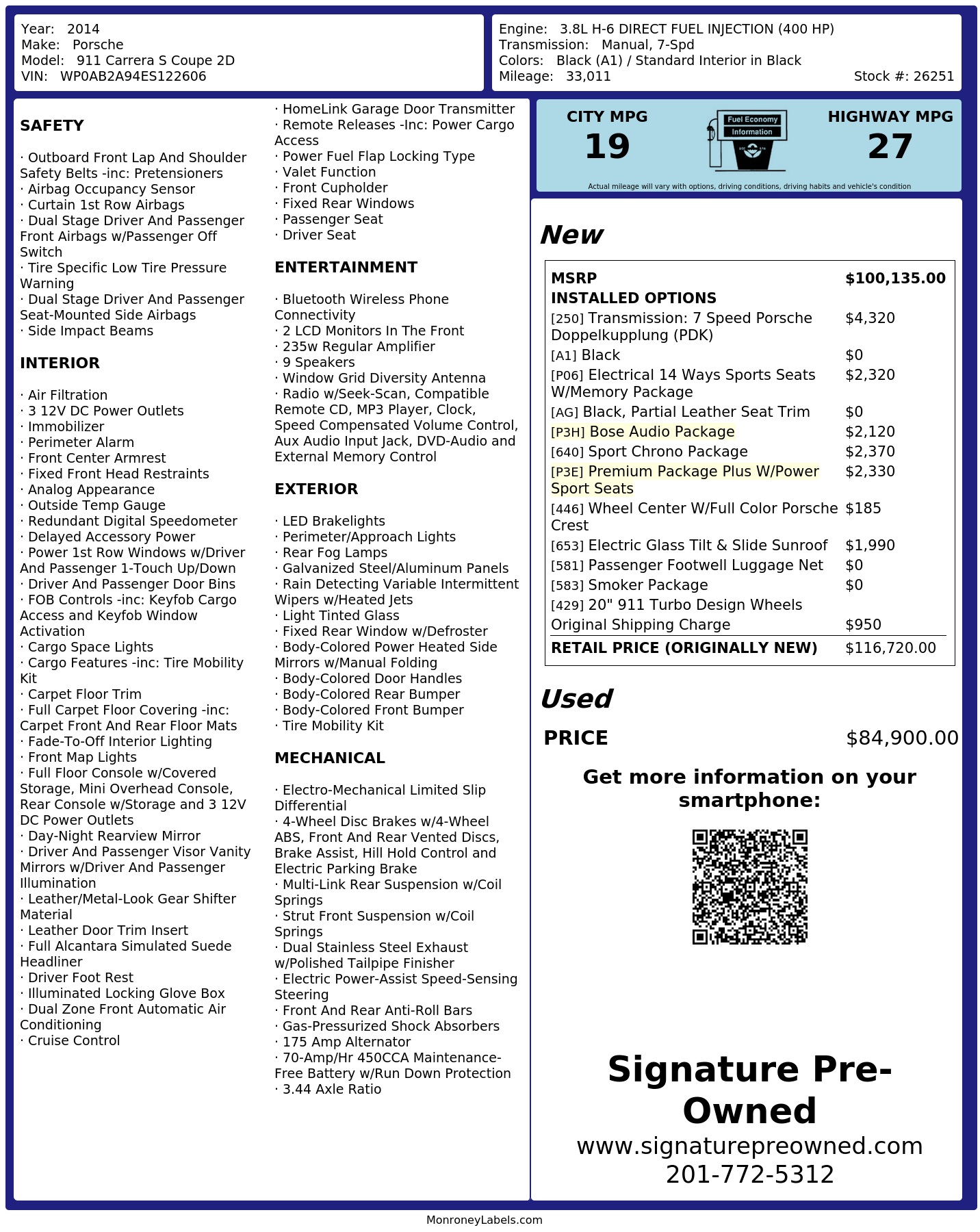 Monroney Label