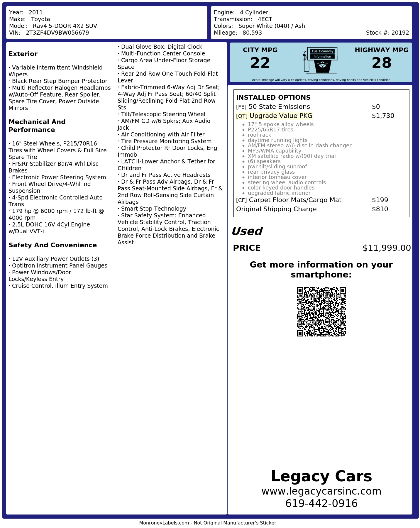 Monroney Label
