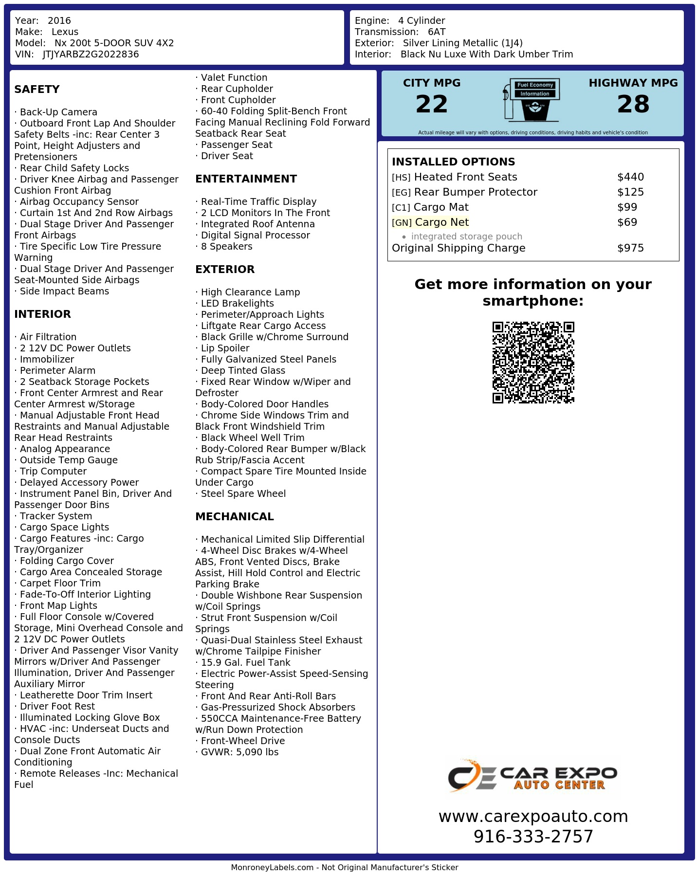 Monroney Label