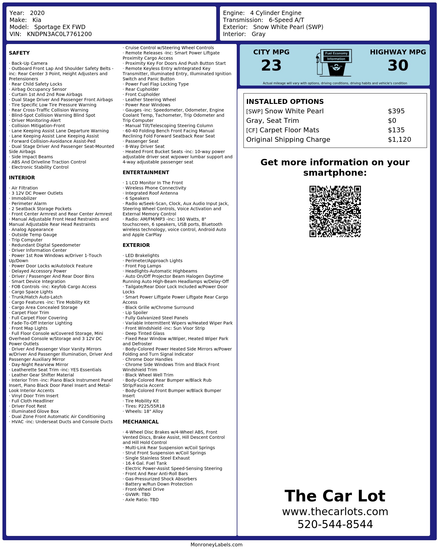 Monroney Label