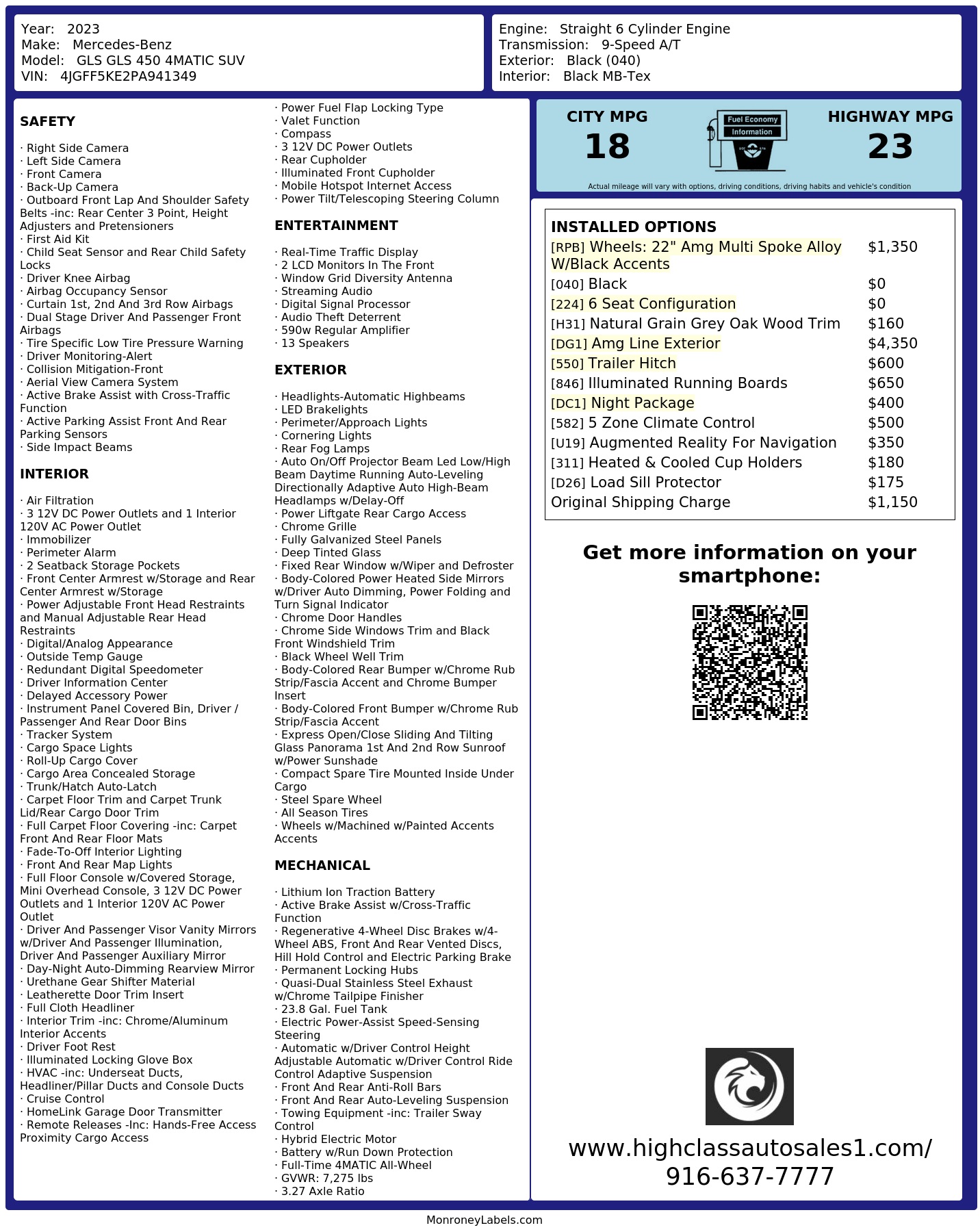 Monroney Label