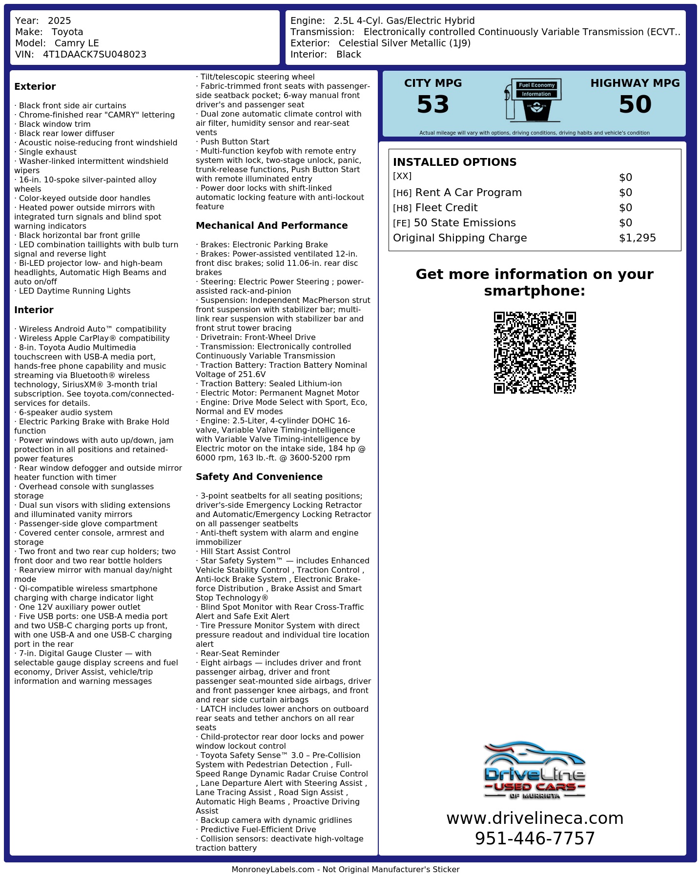 Monroney Label