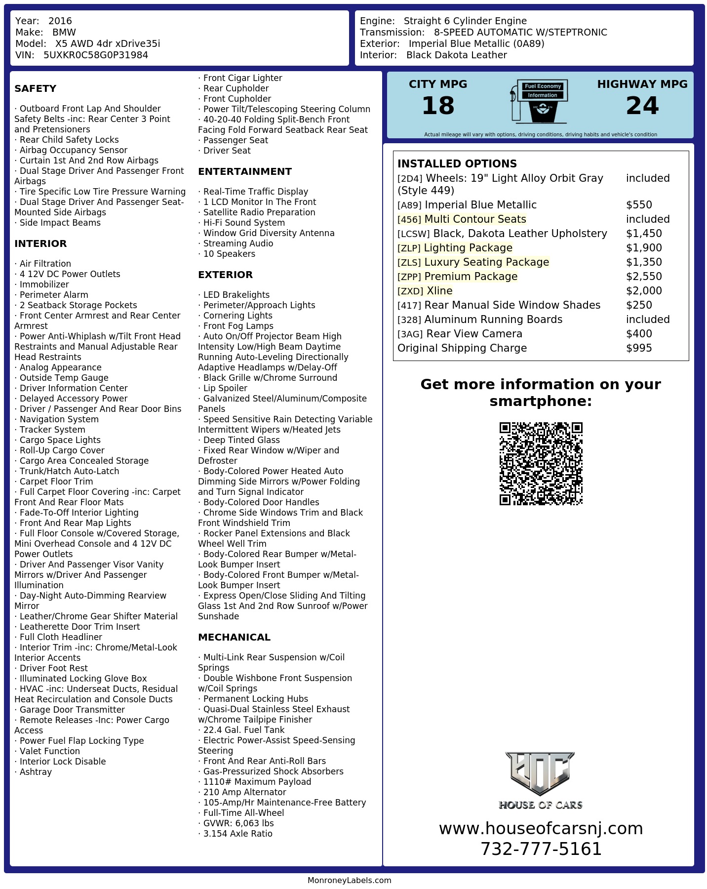 Monroney Label