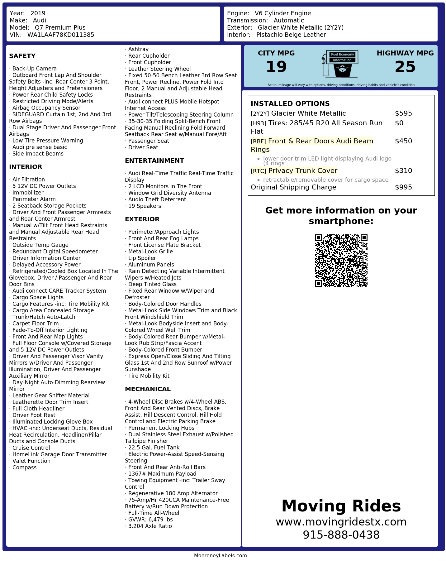Monroney Label