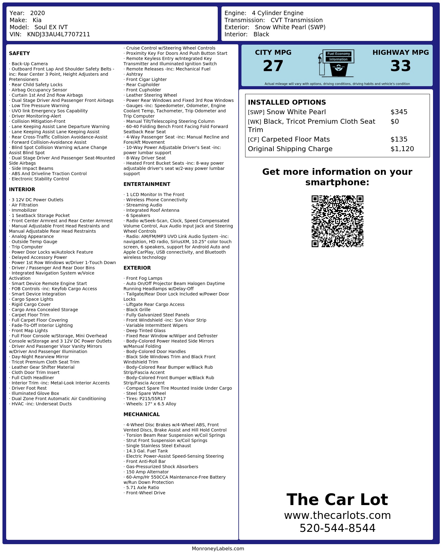 Monroney Label