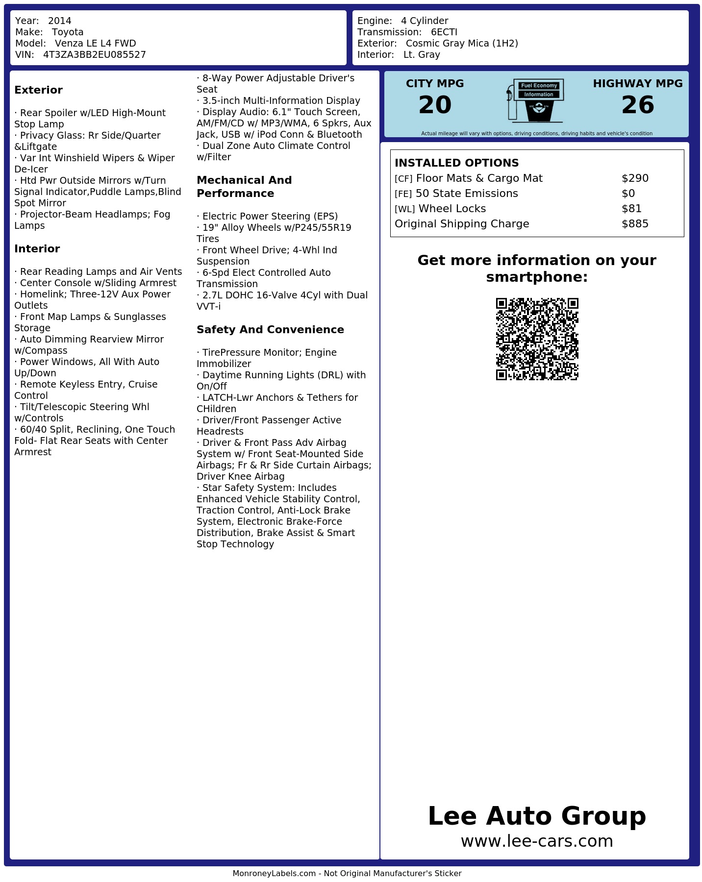 Monroney Label