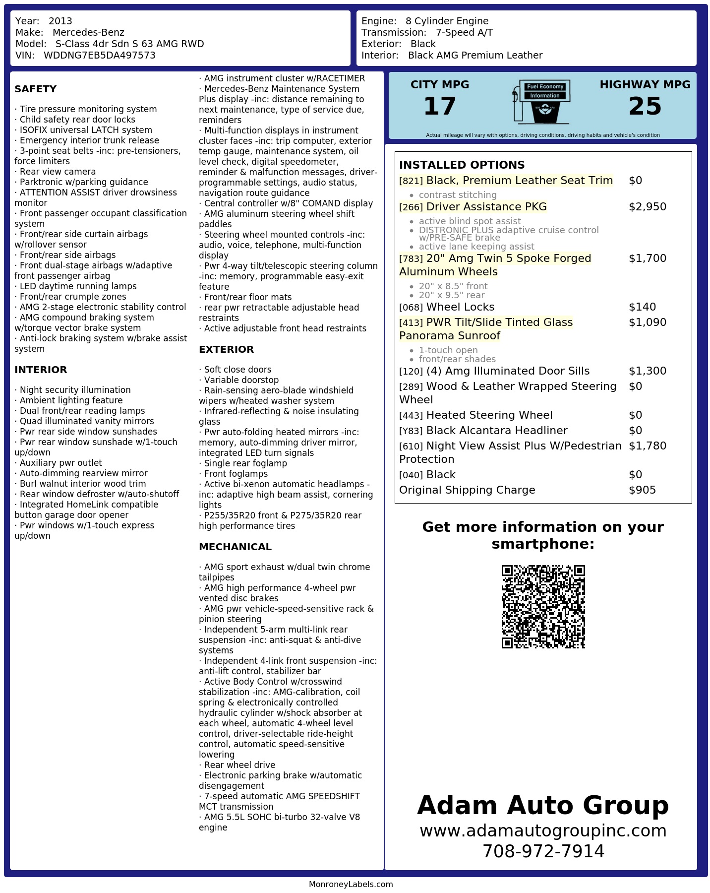Monroney Label