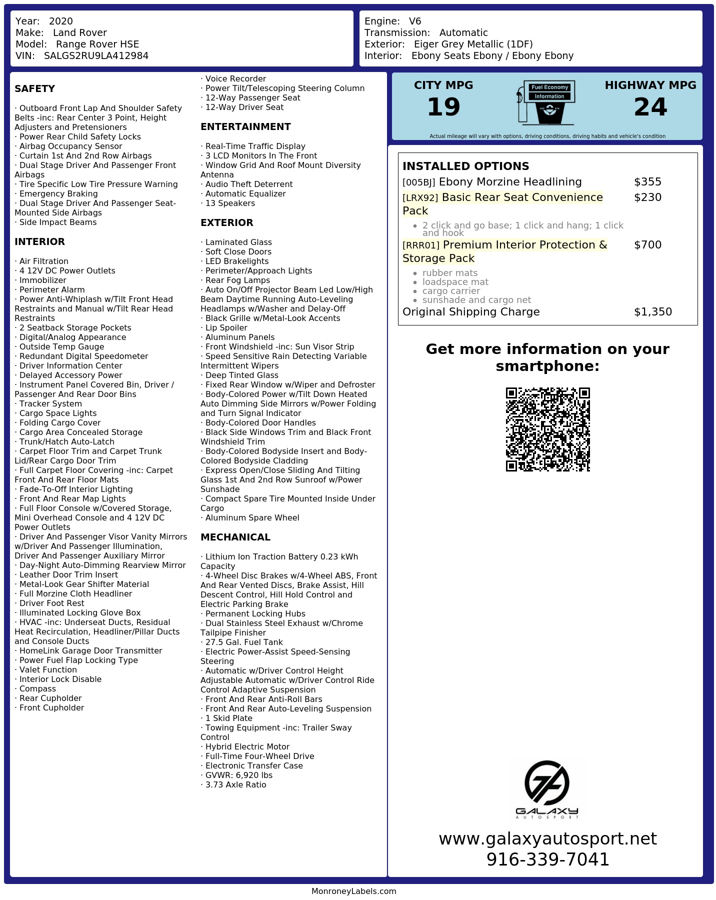 Monroney Label