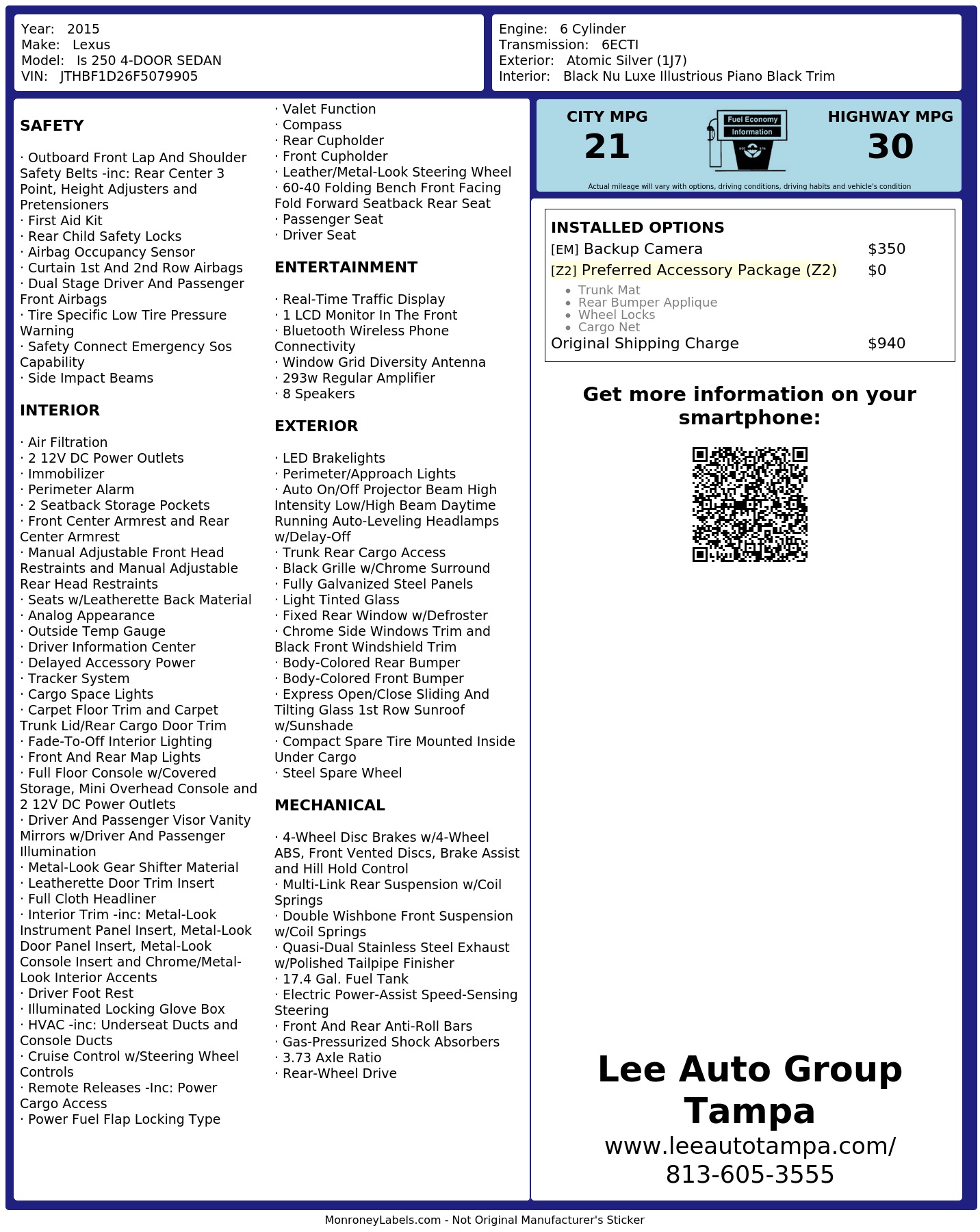 Monroney Label