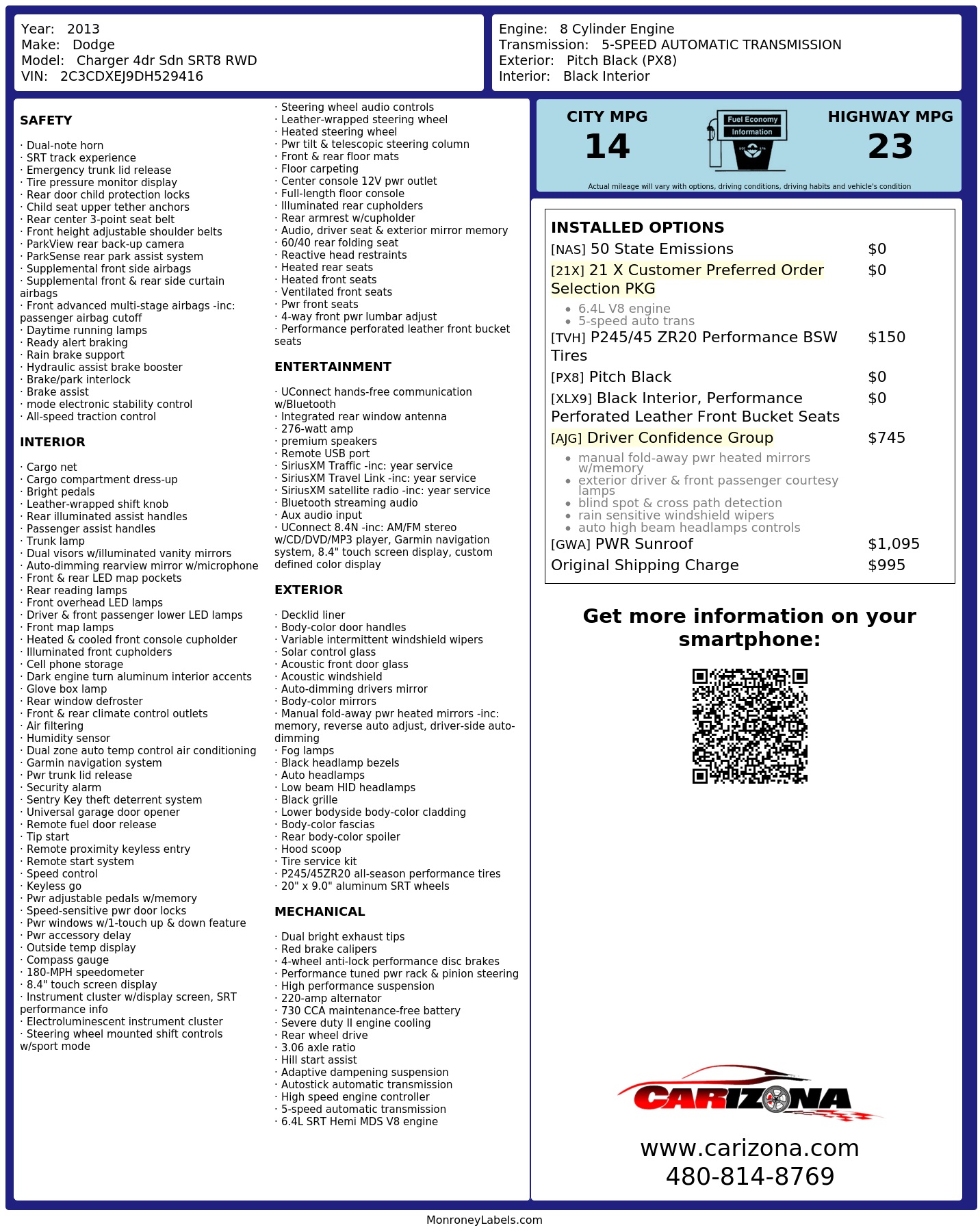 Monroney Label
