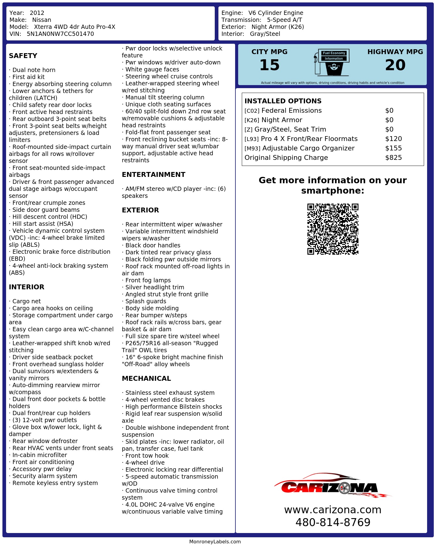 Monroney Label