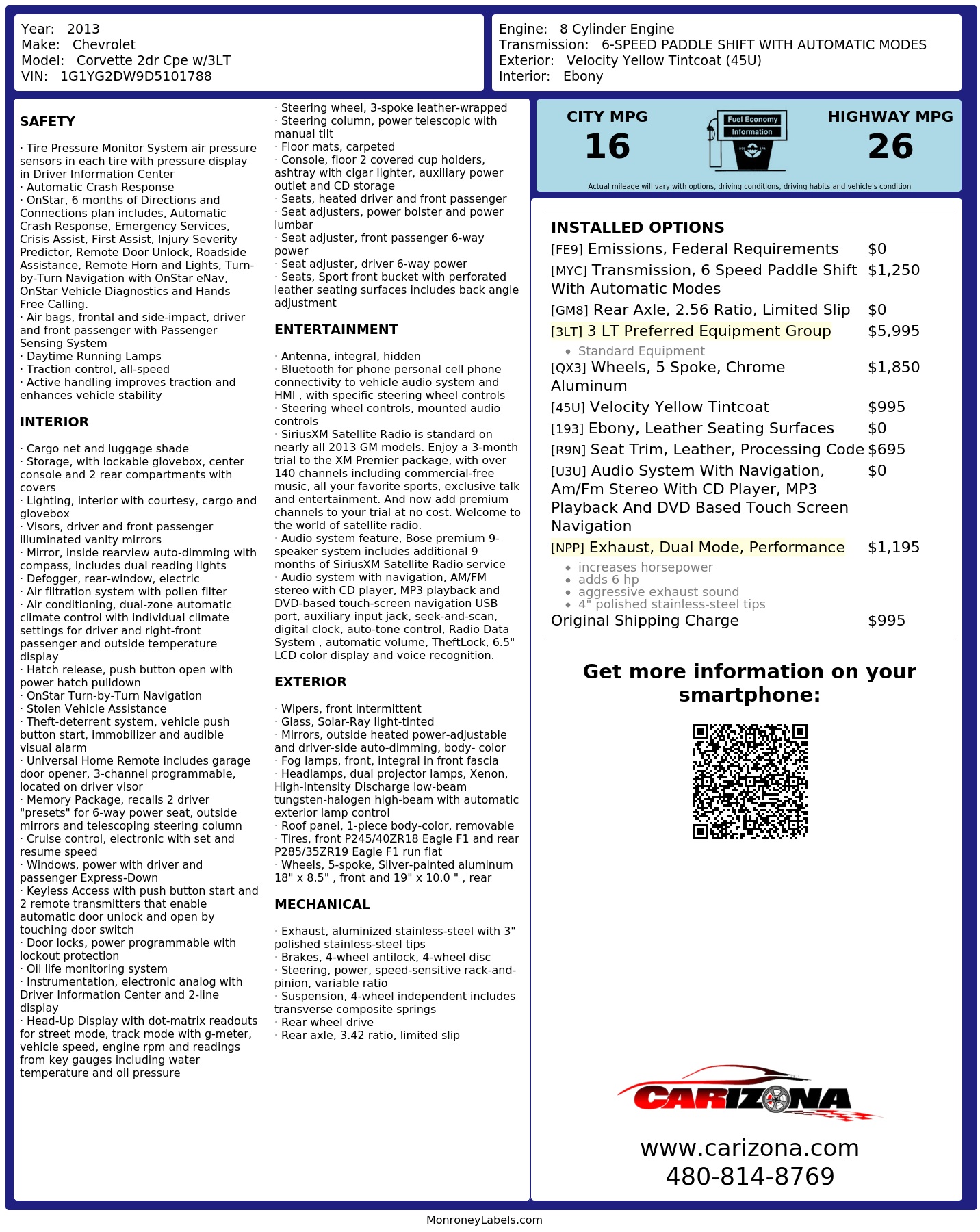 Monroney Label