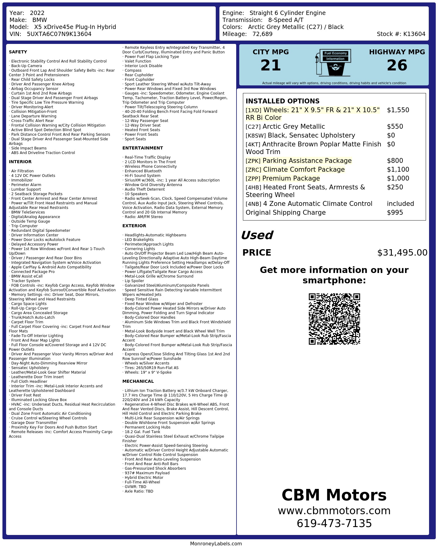 Monroney Label
