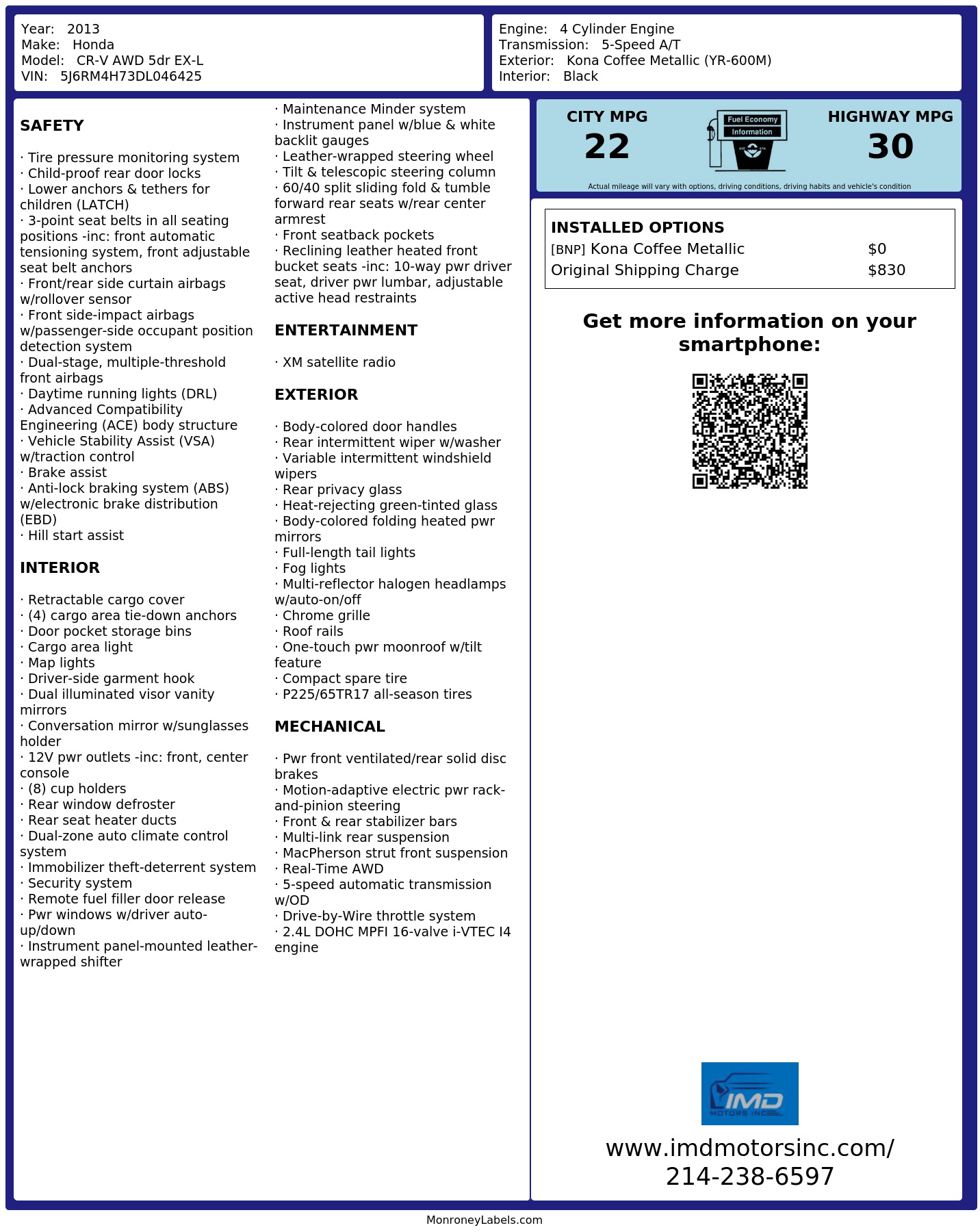 Monroney Label