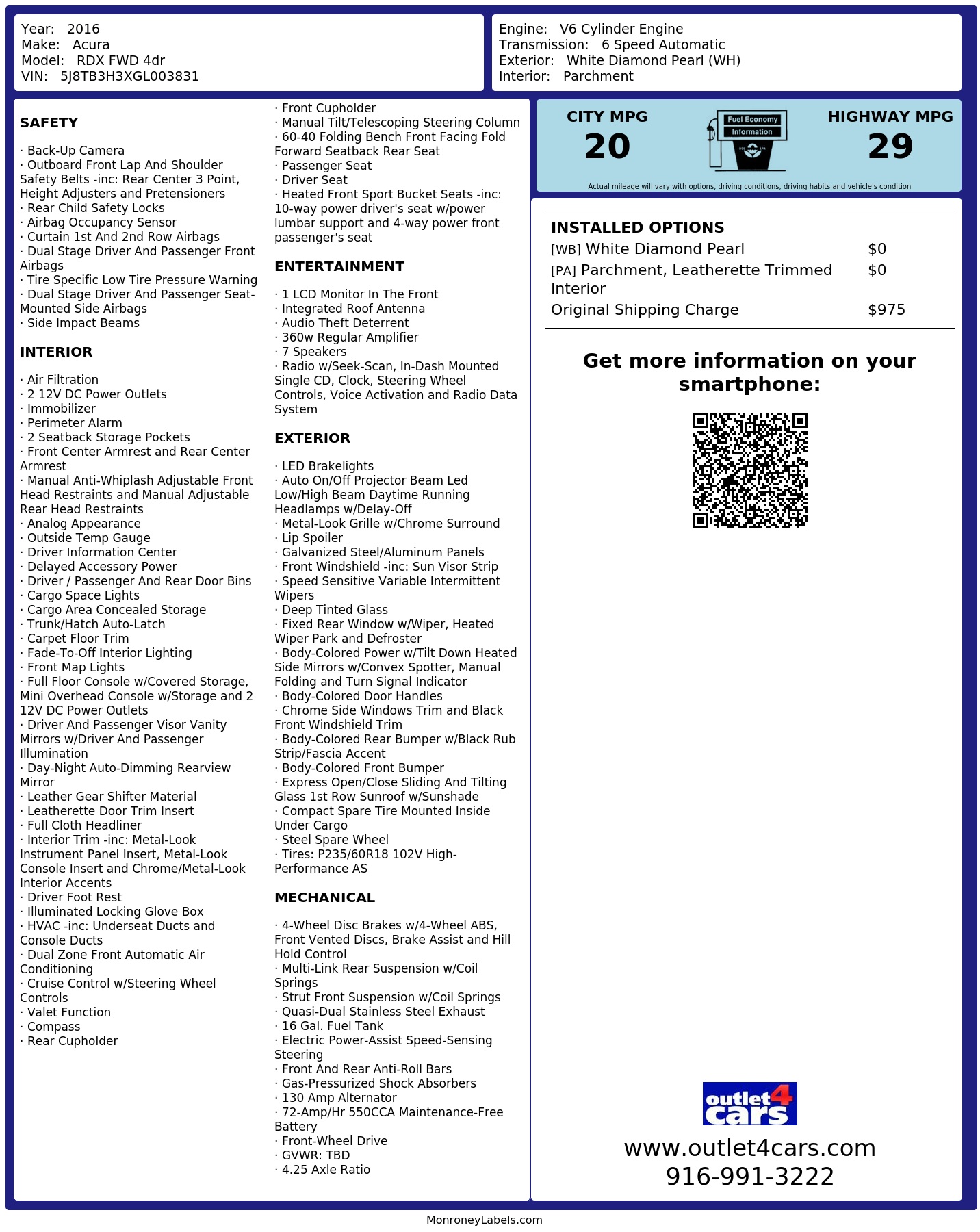 Monroney Label