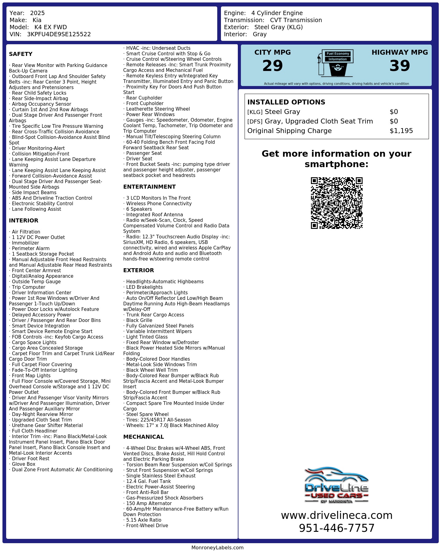 Monroney Label