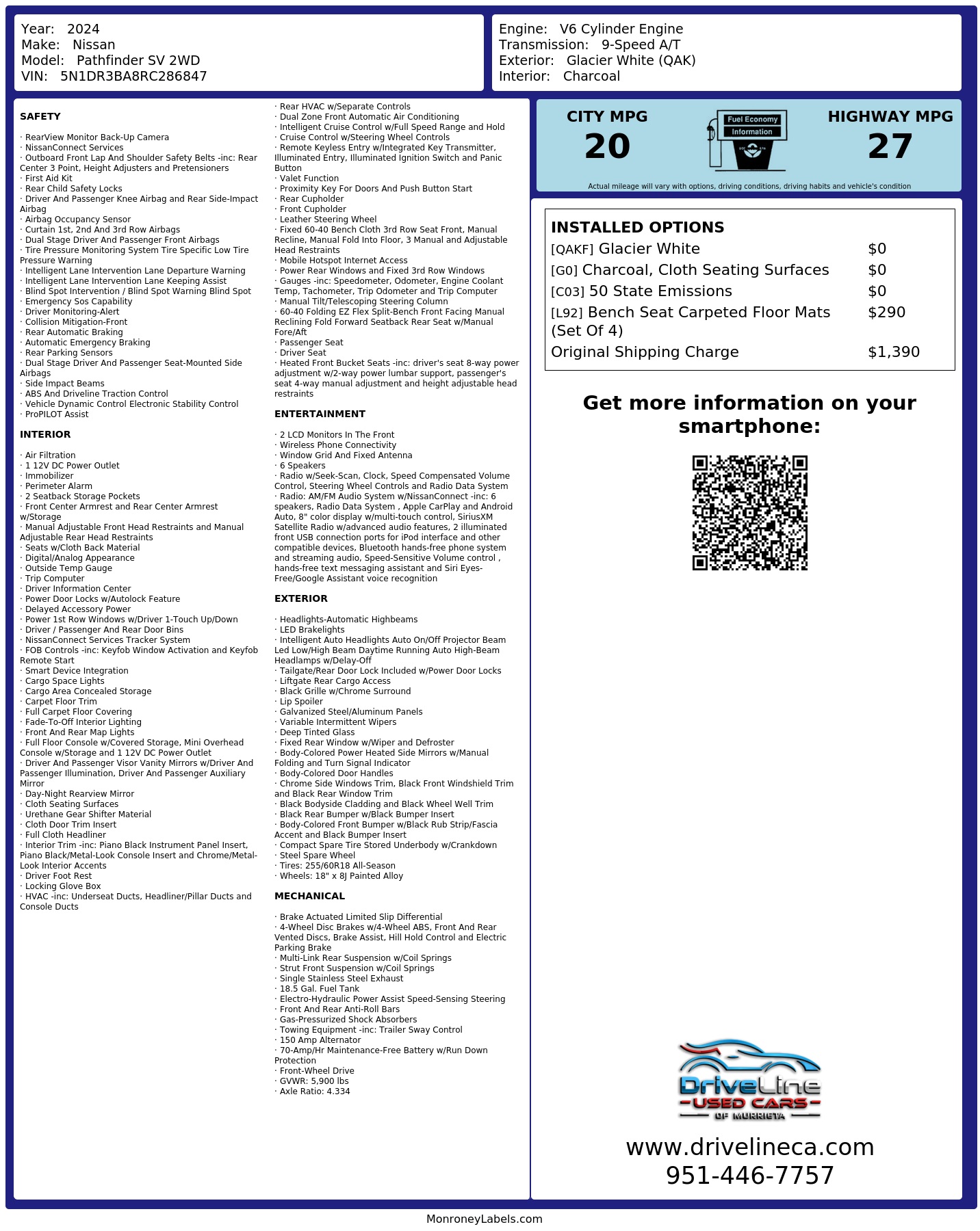 Monroney Label