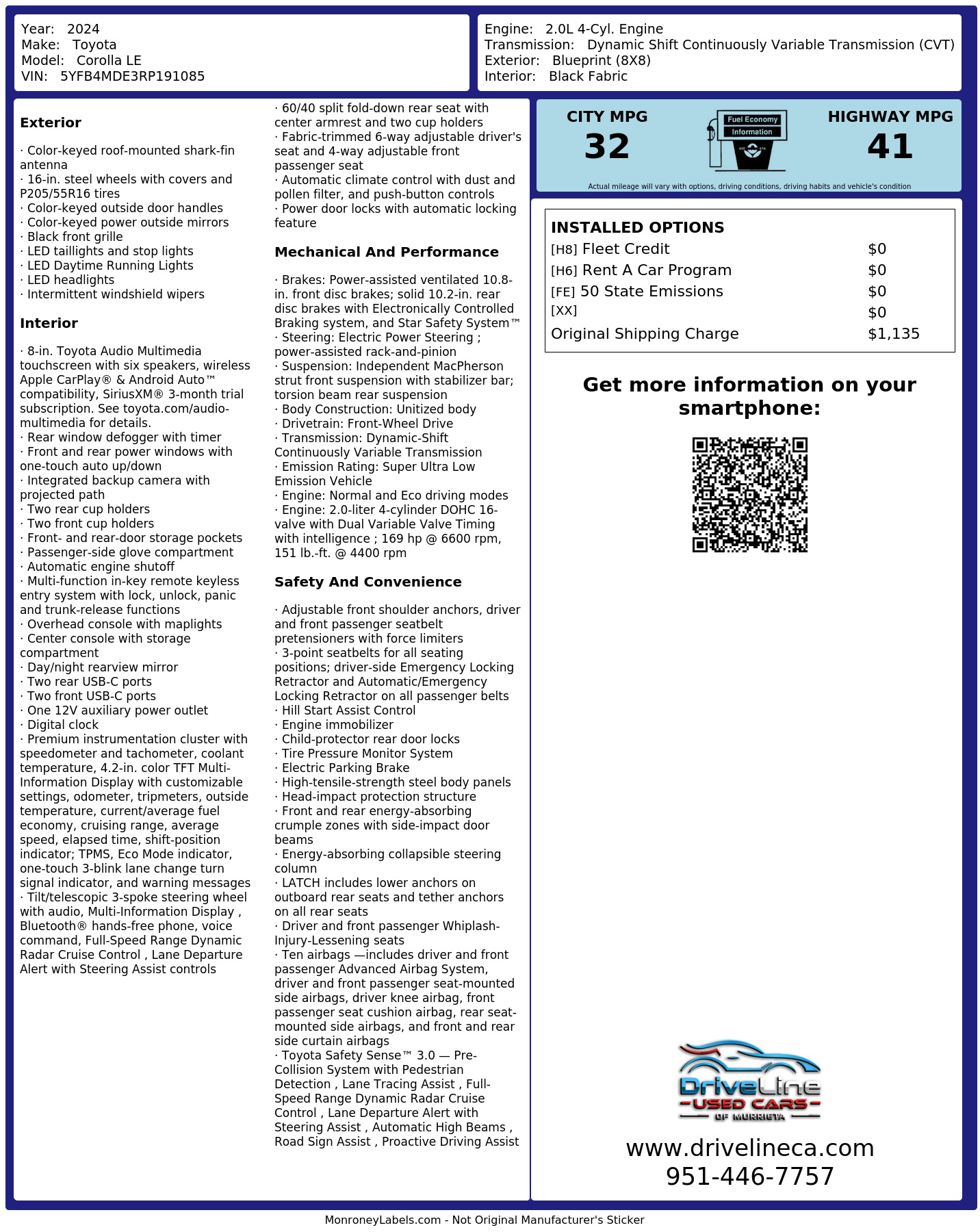 Monroney Label