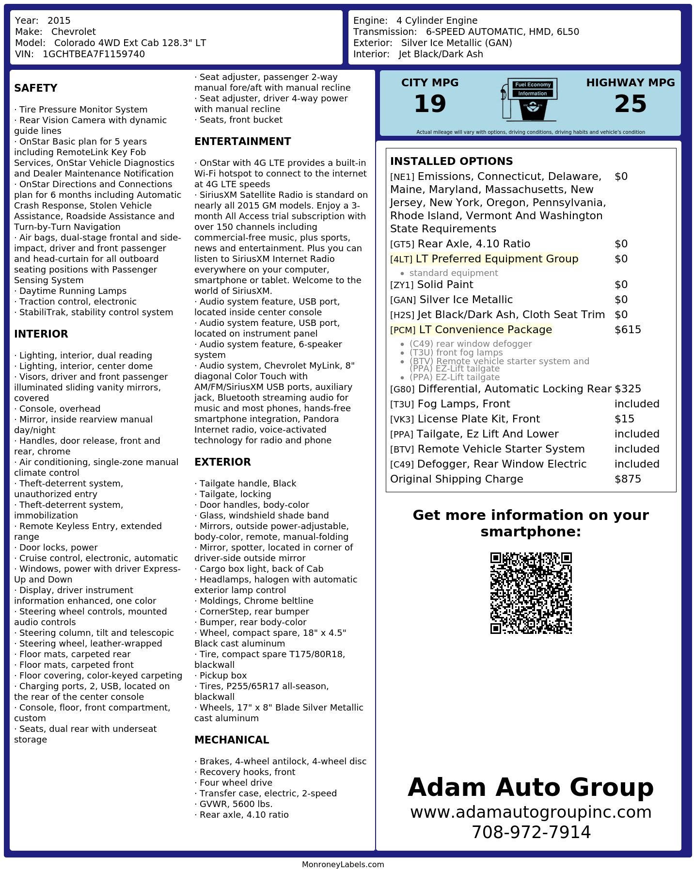 Monroney Label