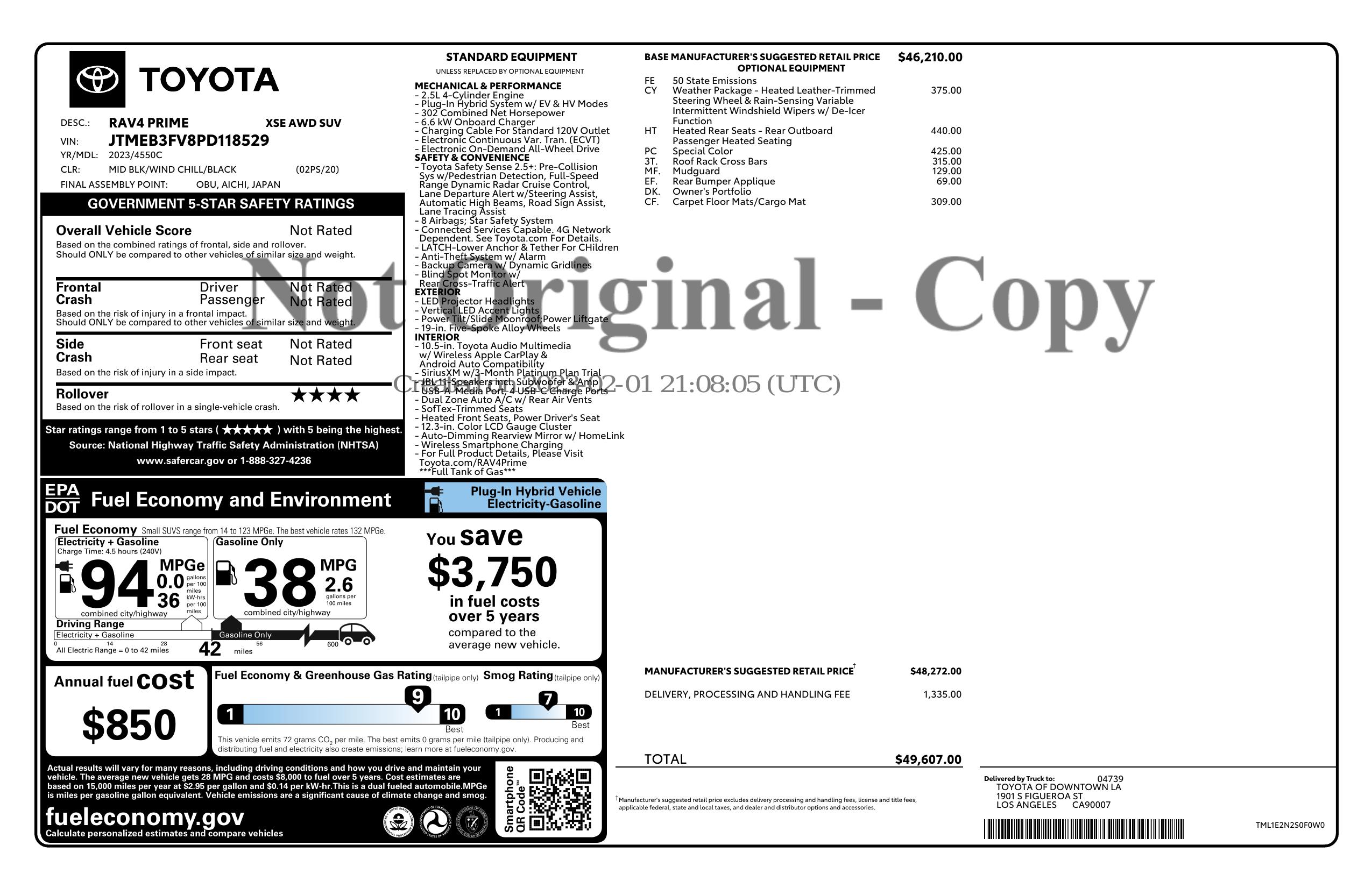 Monroney Label