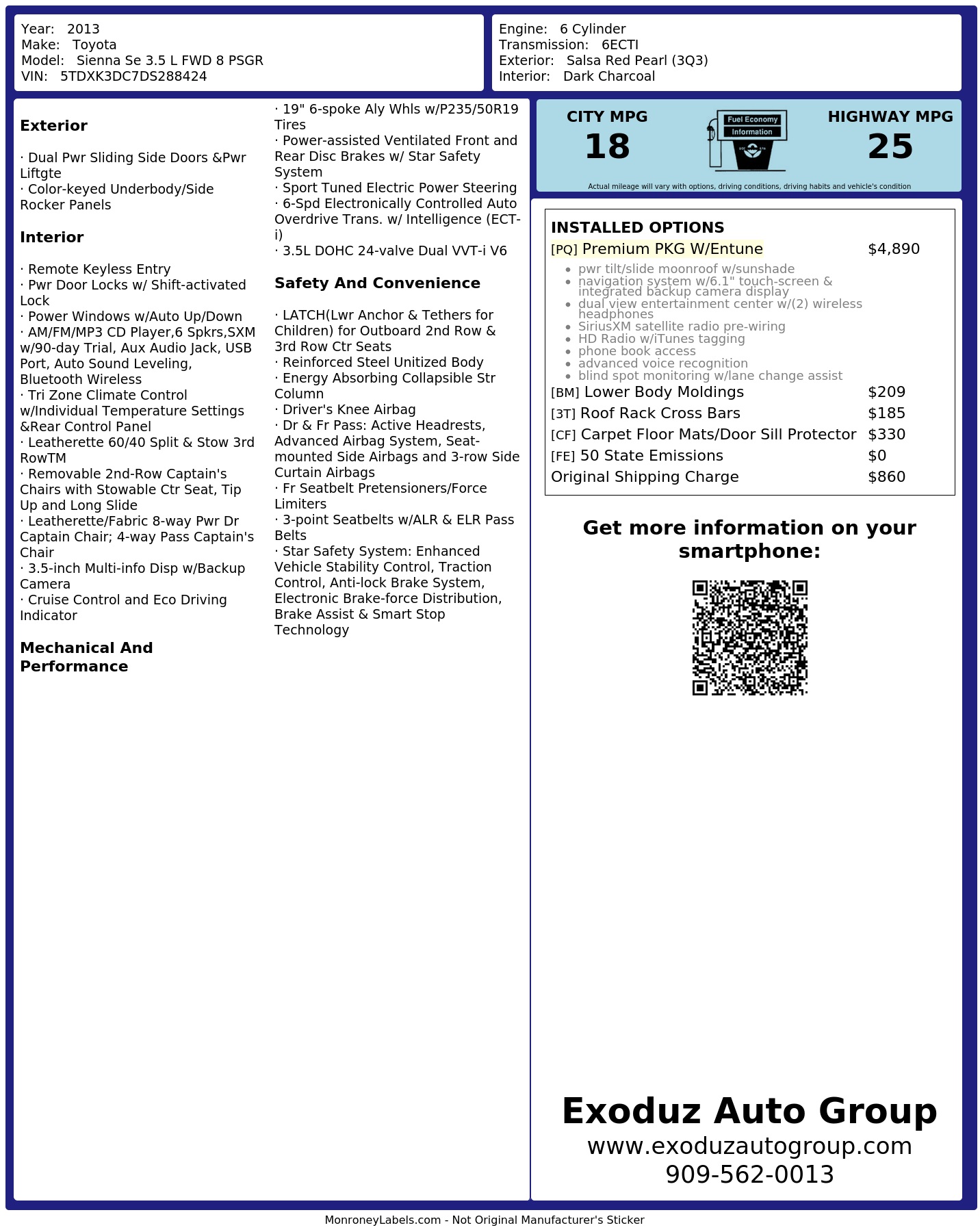 Monroney Label