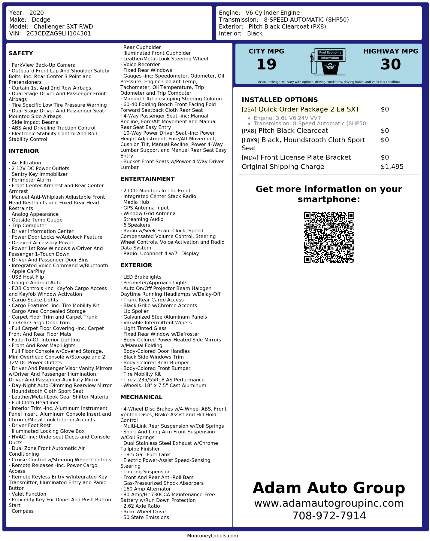 Monroney Label