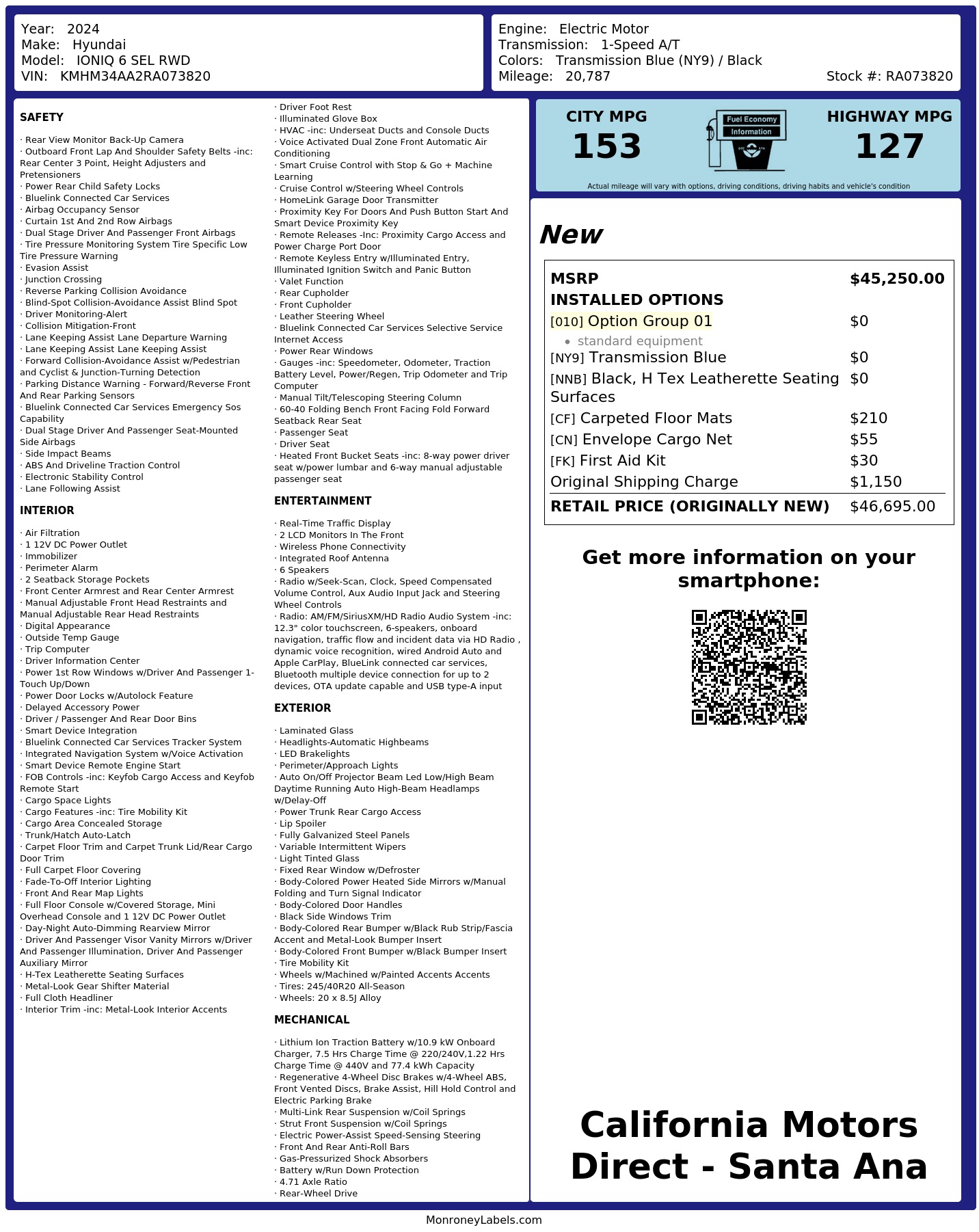 Monroney Label
