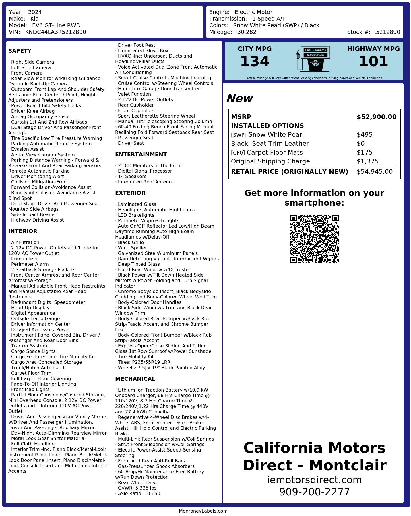 Monroney Label