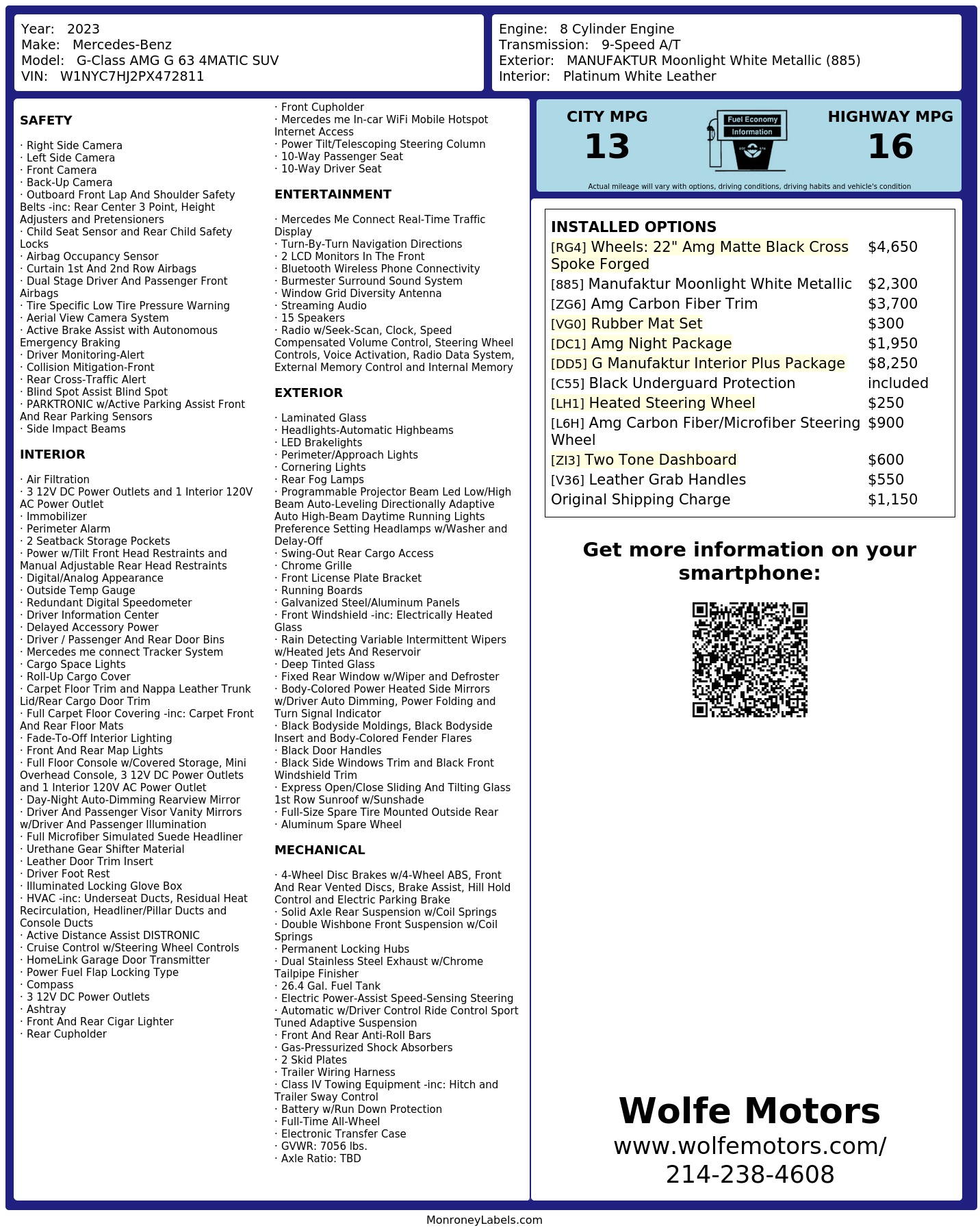 Monroney Label